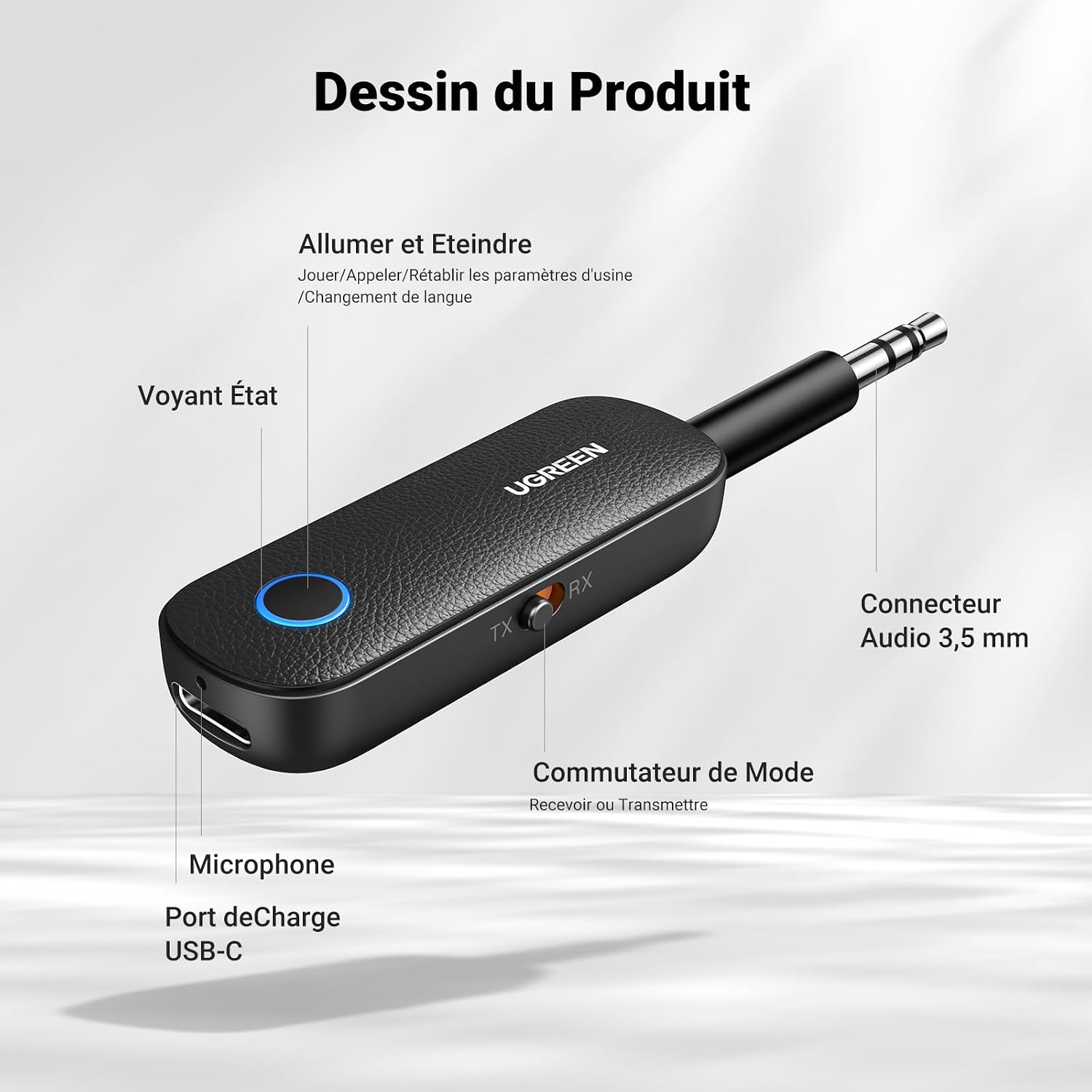 Thumbnail 5 de UGREEN Adaptateur Bluetooth Jack 5,4 — émetteur/récepteur audio