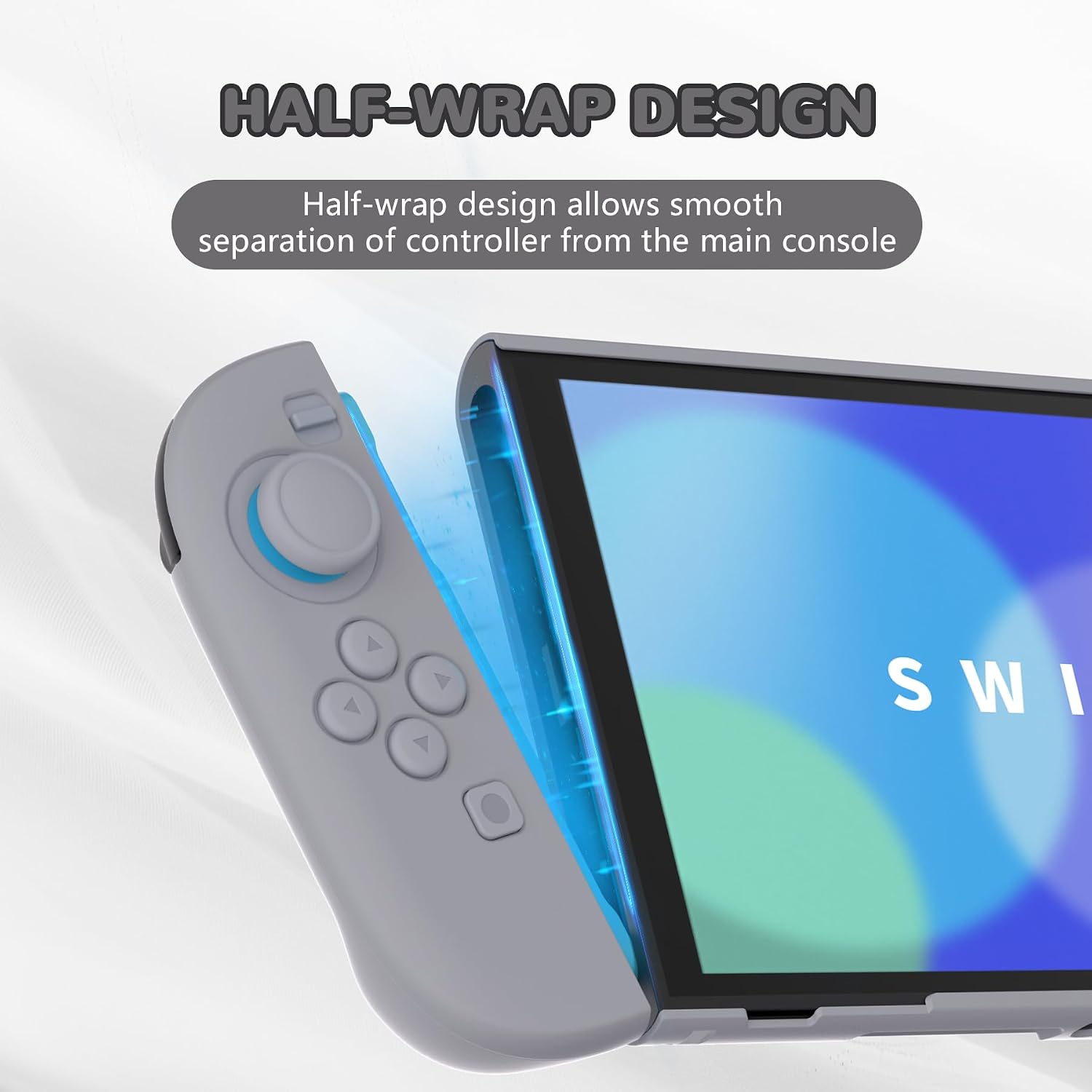 Thumbnail 2 de PlayVital Solid Color Series Protective Case for Nintendo Switch 2 (New Hope Gray)