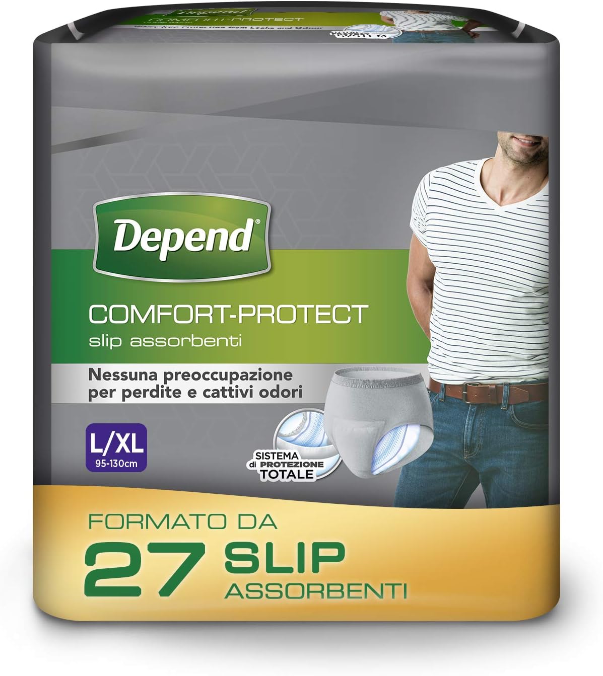 Detalle de Depend Comfort-Protect Slip Uomo L/XL 27 pezzi
