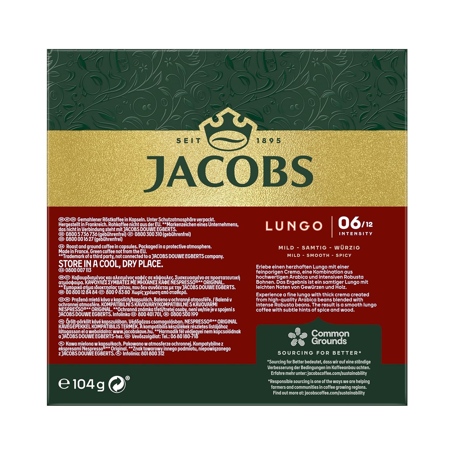 Thumbnail 1 de Jacobs Kaffeekapseln Lungo Classico – Intensität 6/12, 200 Kapseln, Nespresso-kompatibel