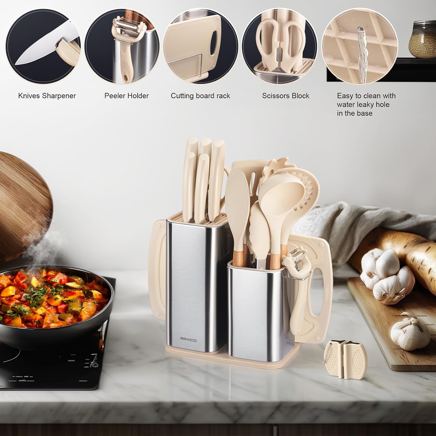 Thumbnail 7 de RAXCO Juego de cuchillos y espátulas de cocina 🍴 