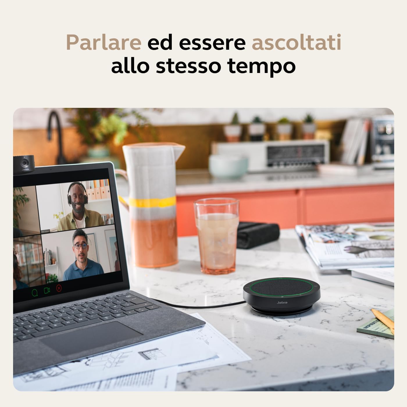 Detalle de Jabra Speak2 40: vivavoce portatile con 4 microfoni e connettività USB-C/A