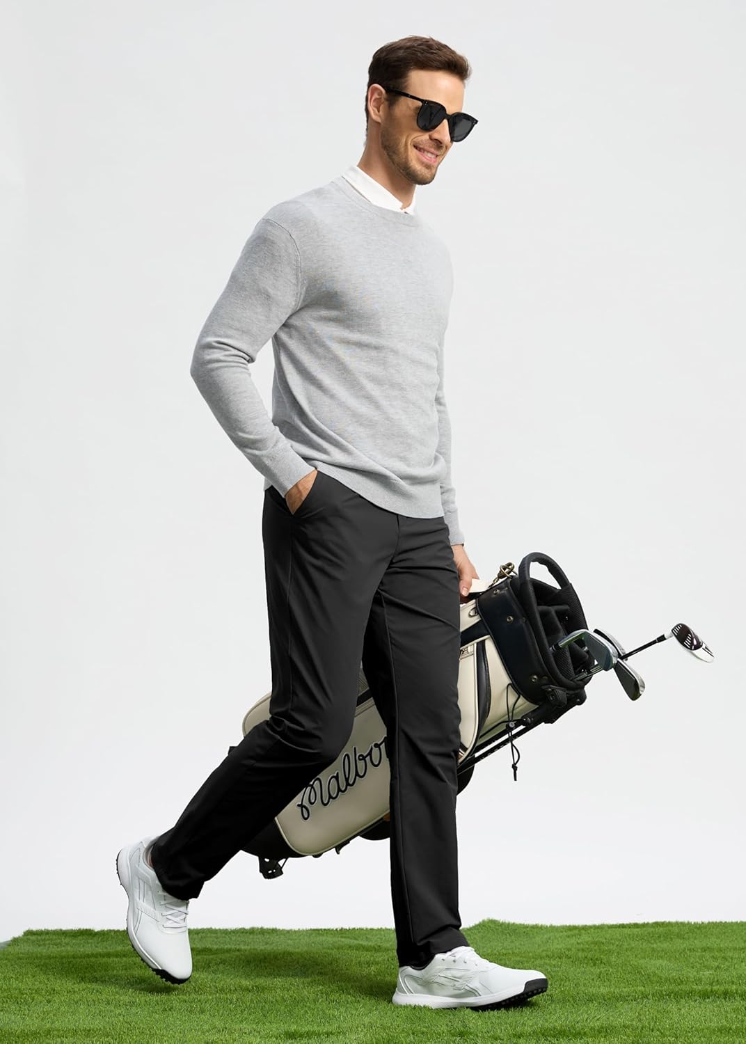 Detalle de Pudolla Men’s Golf Pants Stretch Work Dress Comfy Pants (Lightweight Quick Dry) with Pockets