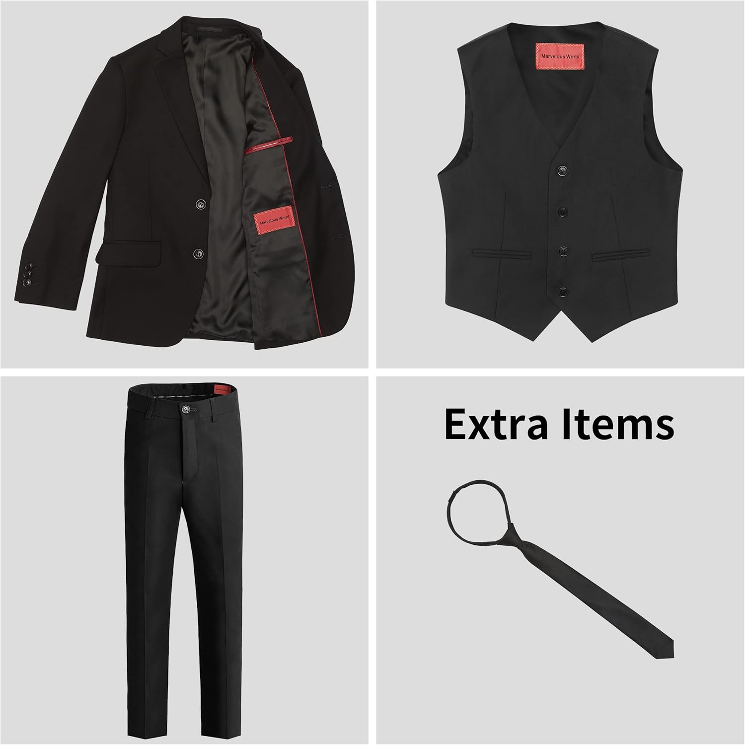 Thumbnail 2 de Marvelous World Boys' Slim Fit Suit Set 👔