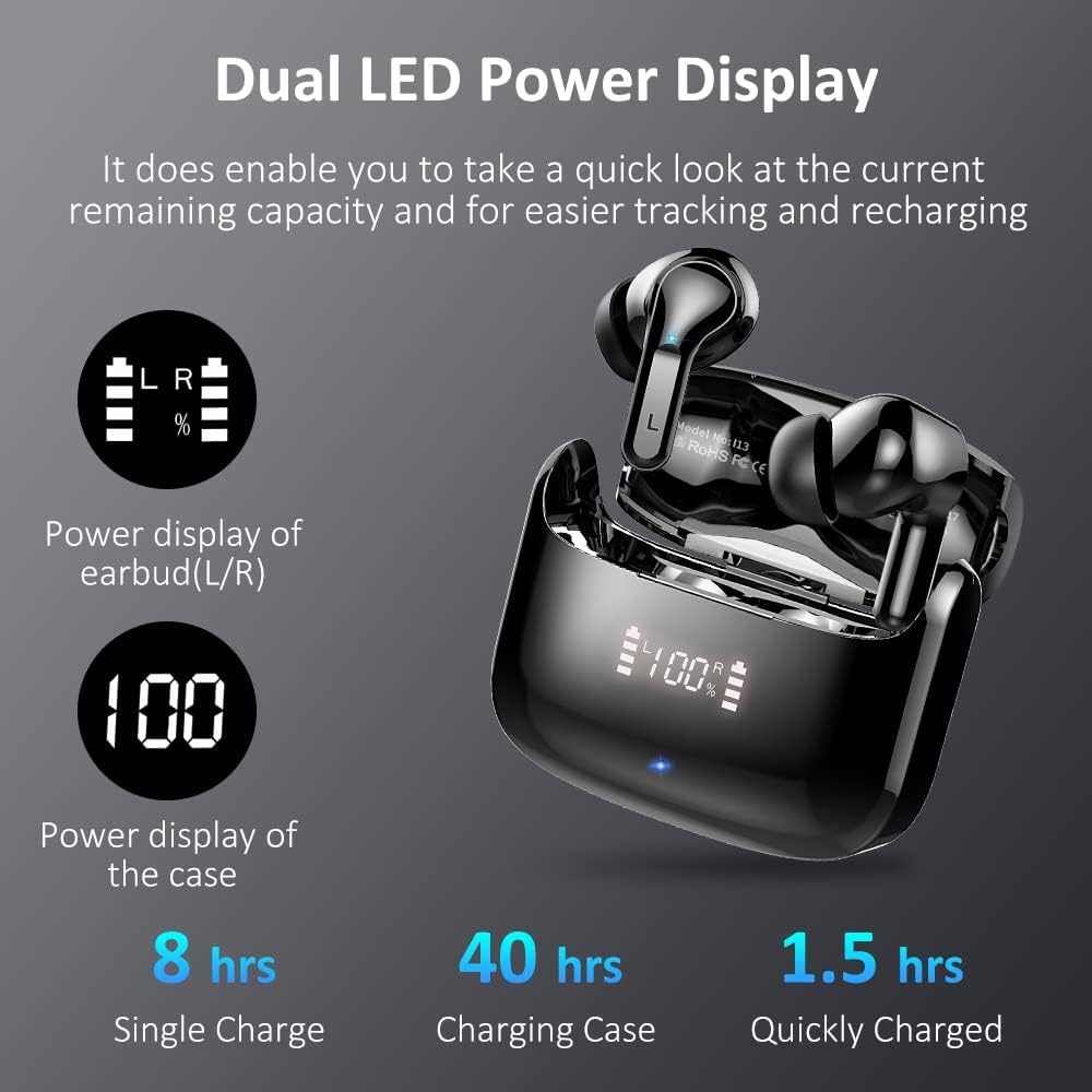 Thumbnail 3 de Ordtop Bluetooth In-Ear Kopfhörer (Bluetooth 5.3, 4-Mikrofon, CVC 8.0, USB-C, IP7) – kabellos mit bis zu 40 h