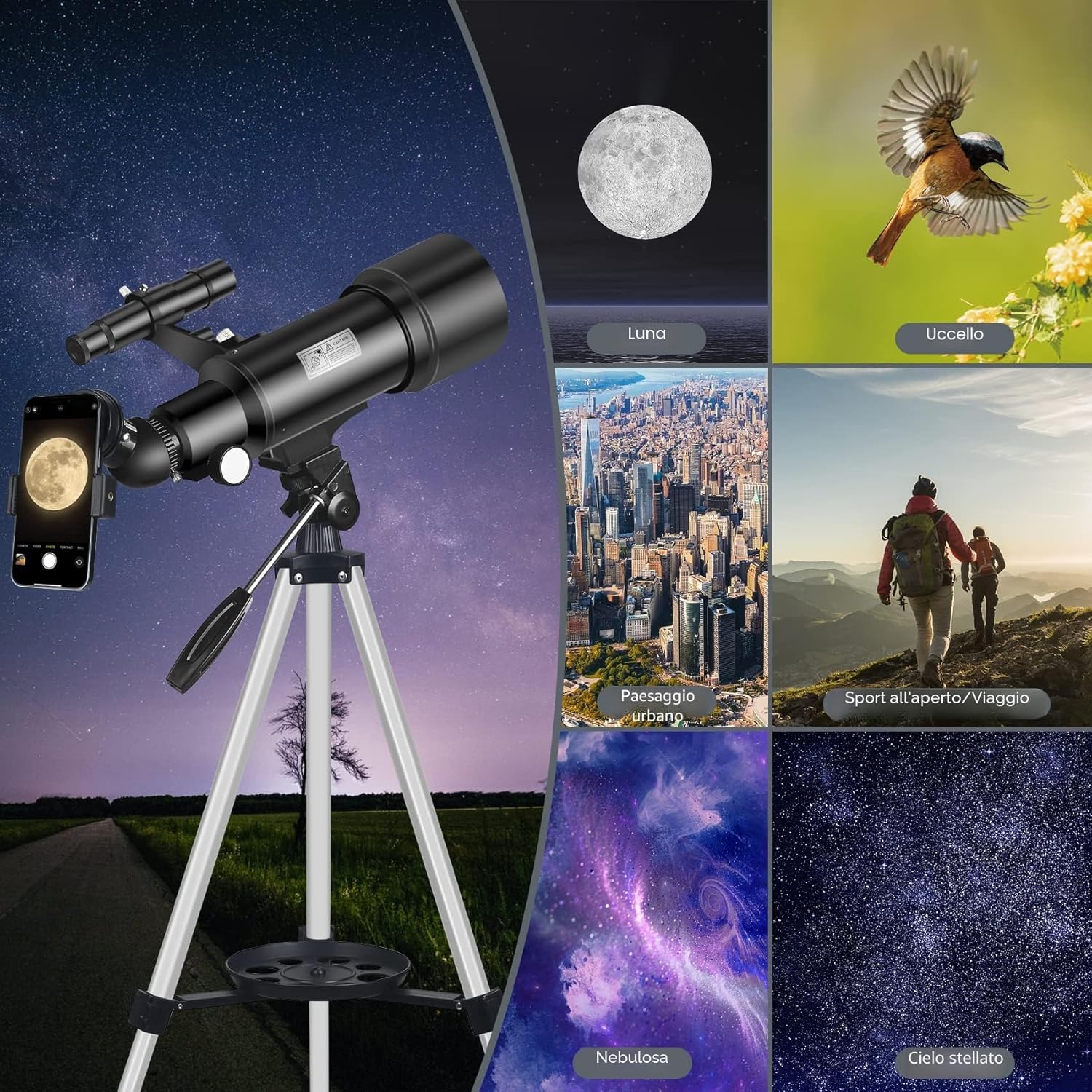 Thumbnail 5 de Misilmp Telescopio 70 mm per astronomia