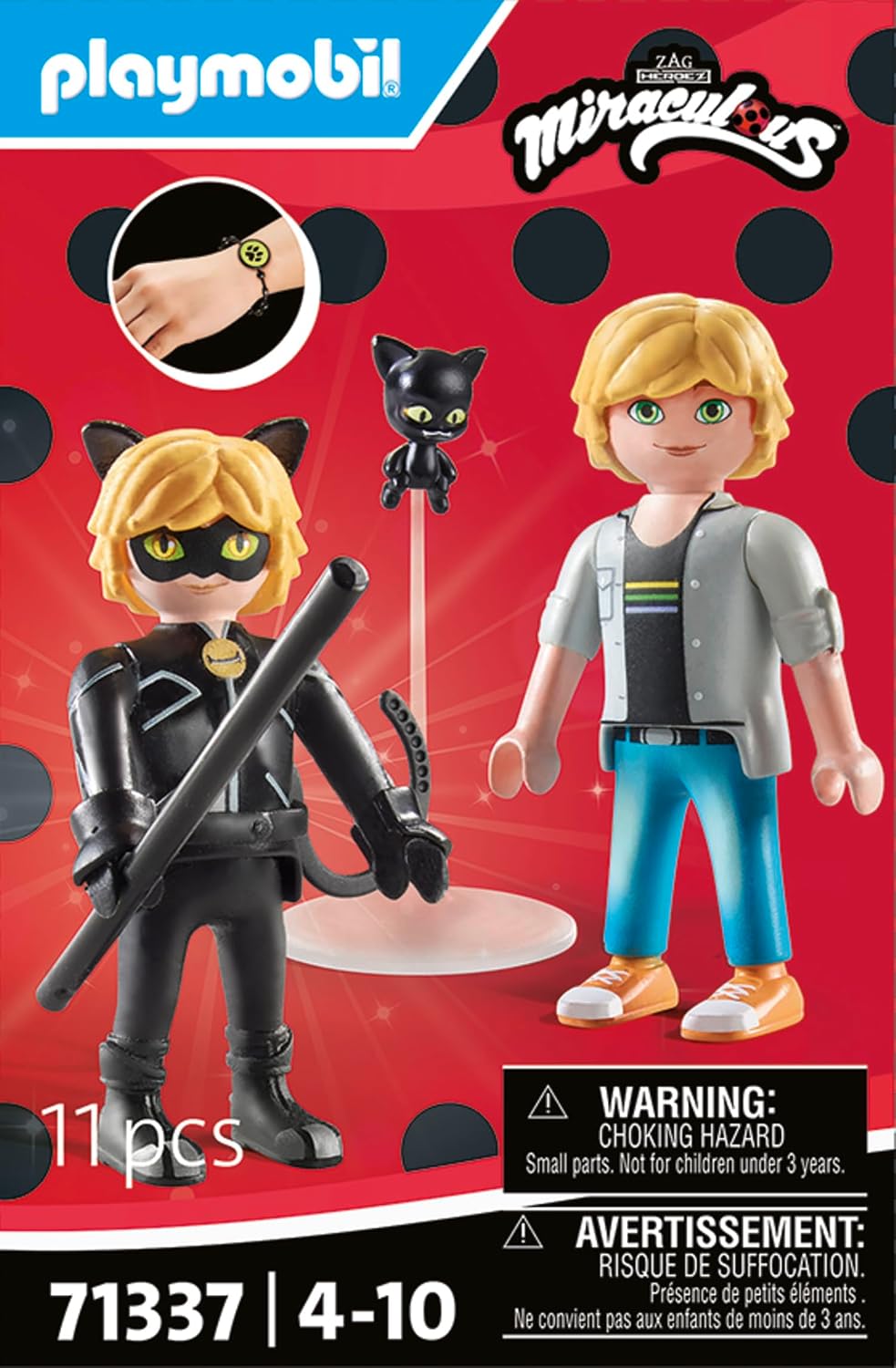Detalle 1 de PLAYMOBIL Miraculous 4008789, zestaw 71337: Adrien i Czarny Kot z Plaggiem