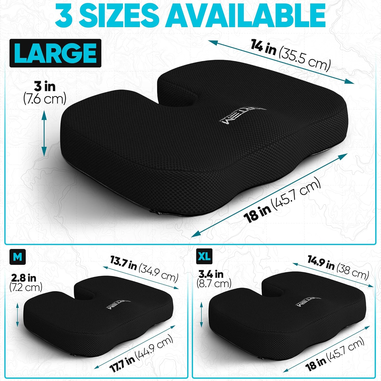 Detalle 2 de FORTEM Memory Foam Chair Cushion for Office