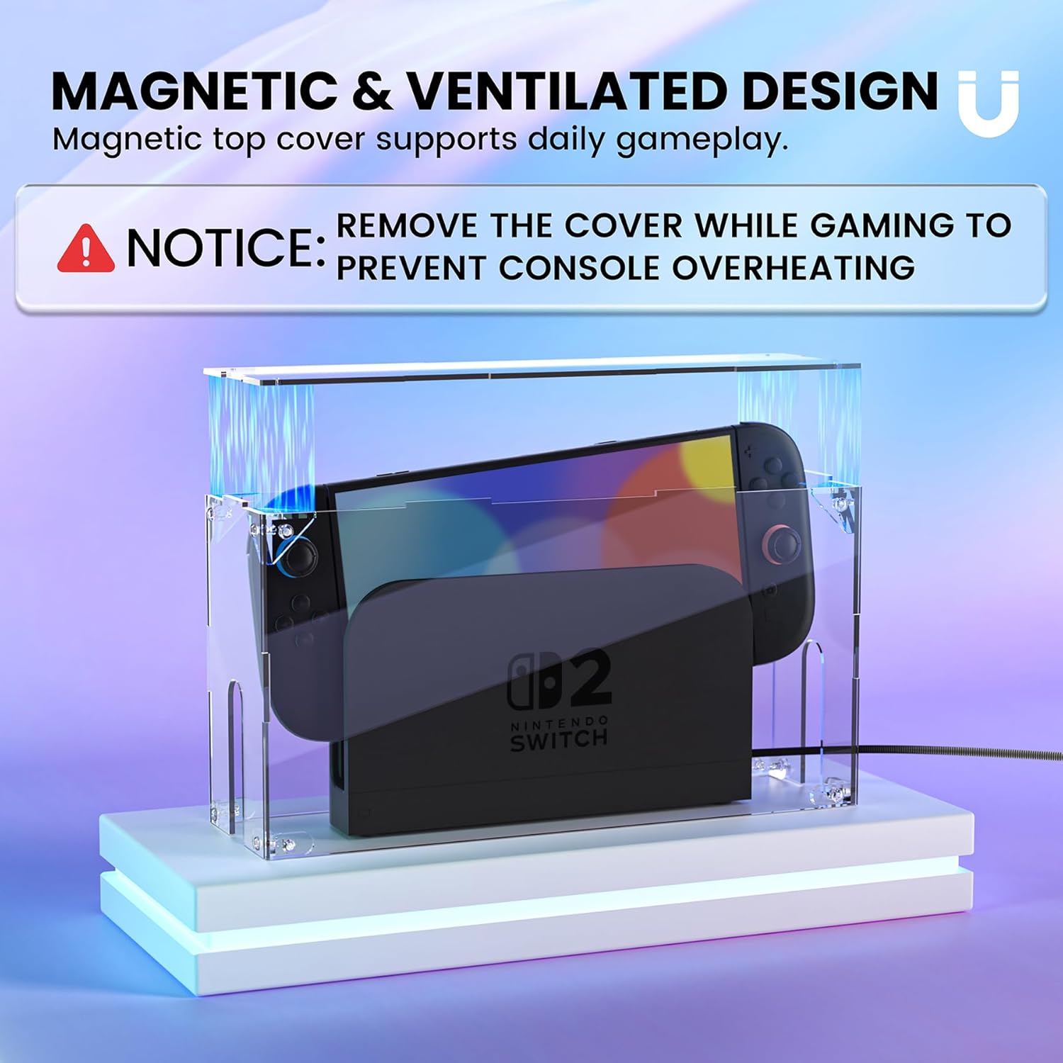 Thumbnail 4 de PlayVital Clear Acrylic Dust Cover for Nintendo Switch 2