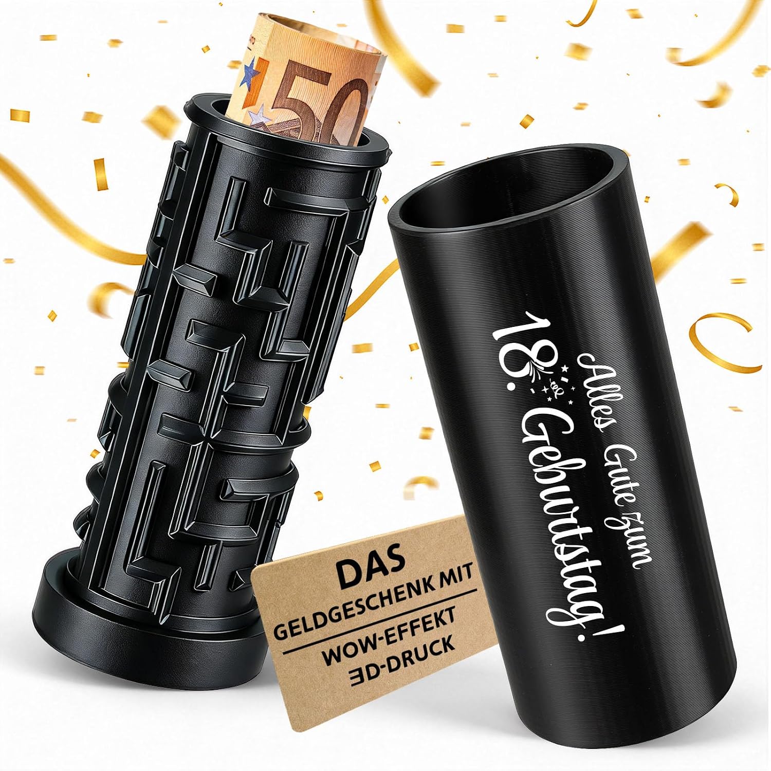 Anruzon Upgrade Geldgeschenk 18 Geburtstag – Labyrinthbox in Schwarz