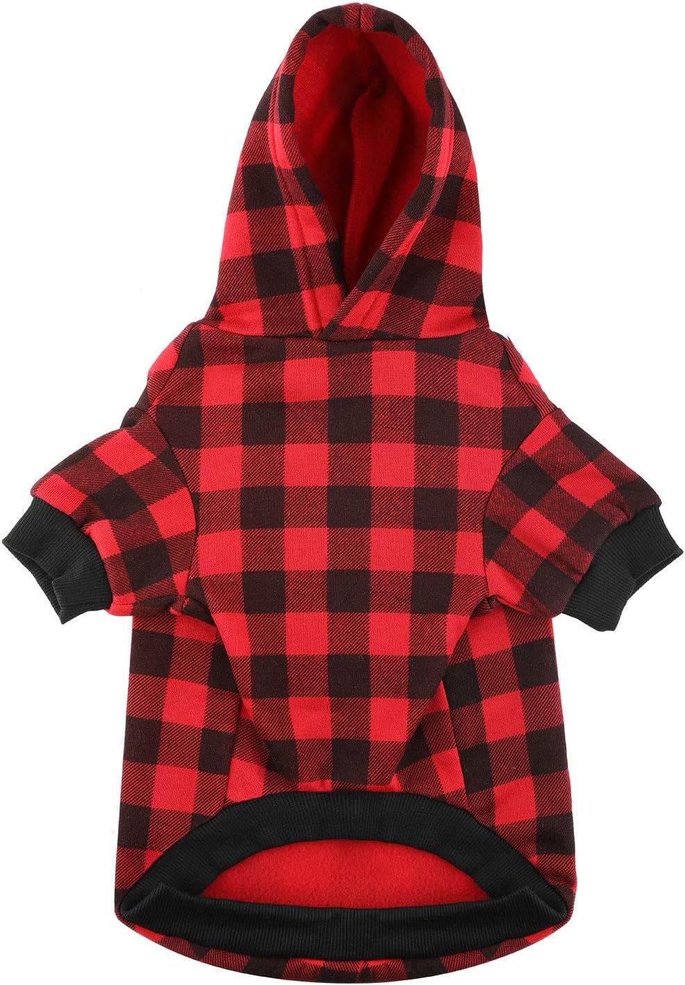 Detalle de Blaoicni NN12091456 XXL Plaid Dog Hoodie with Fleece Fabric and Leash Opening