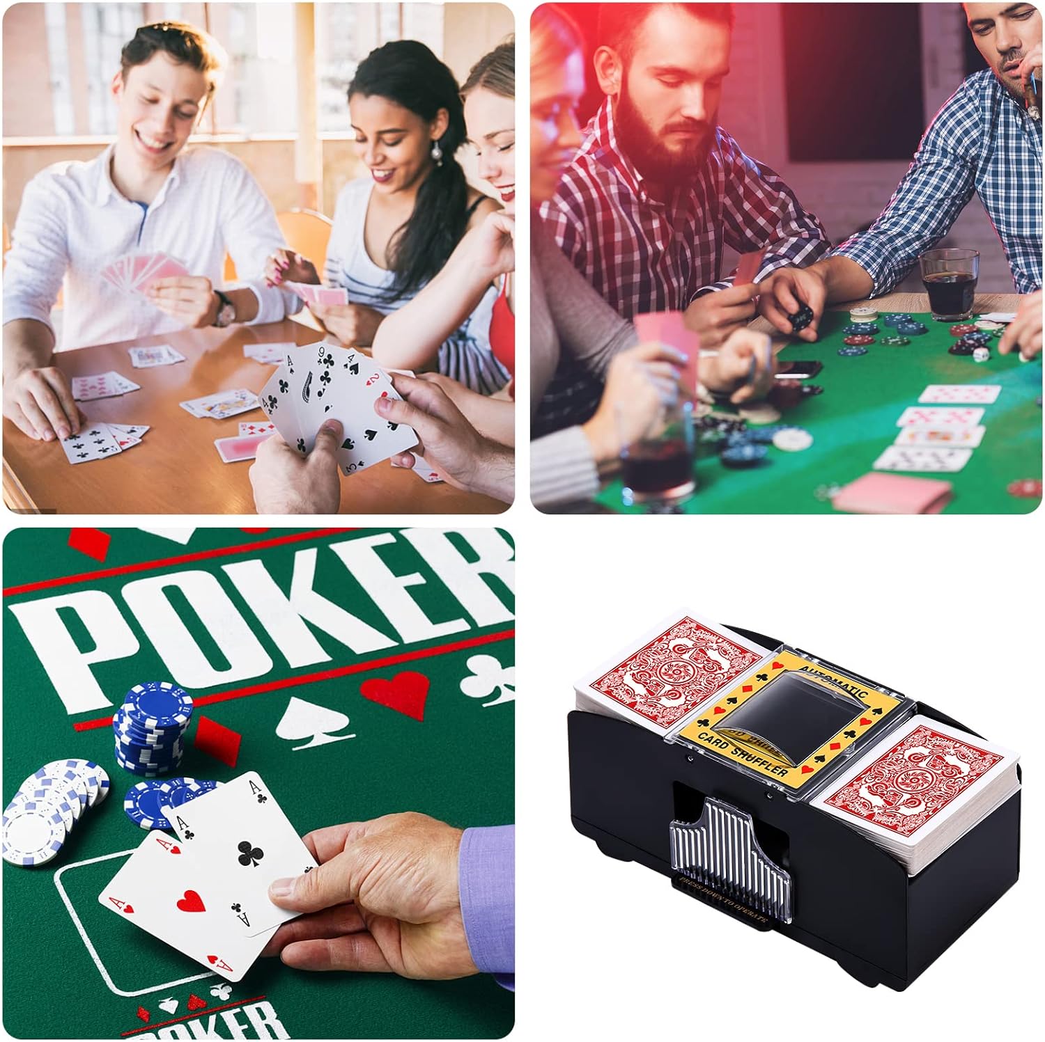 Detalle de Unniweei Automatic Card Shuffler (Battery-Operated Electric Shuffler) for Poker, UNO, Phase 10, Blackjack
