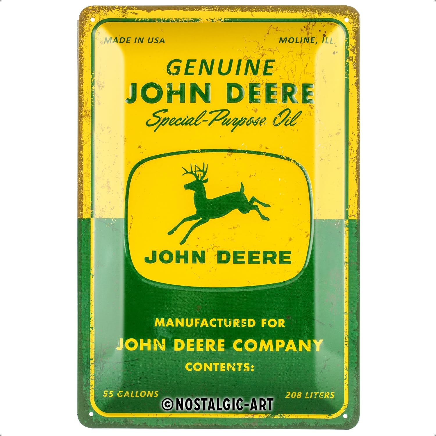 Detalle de Nostalgic-Art Plaque Vintage John Deere – Special Oil | Décoration métal 20 x 30 cm
