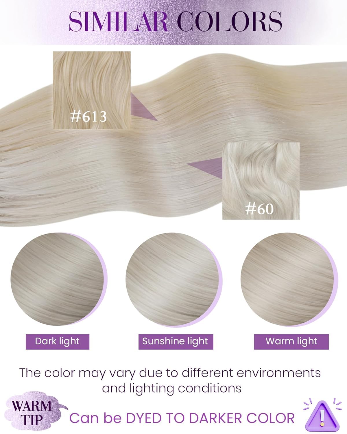 Thumbnail 5 de LaaVoo Micro Beads Hair Extensions in Platinum Blonde (50g) – 14 to 24 Inch, 50 Strands, Real Human Hair
