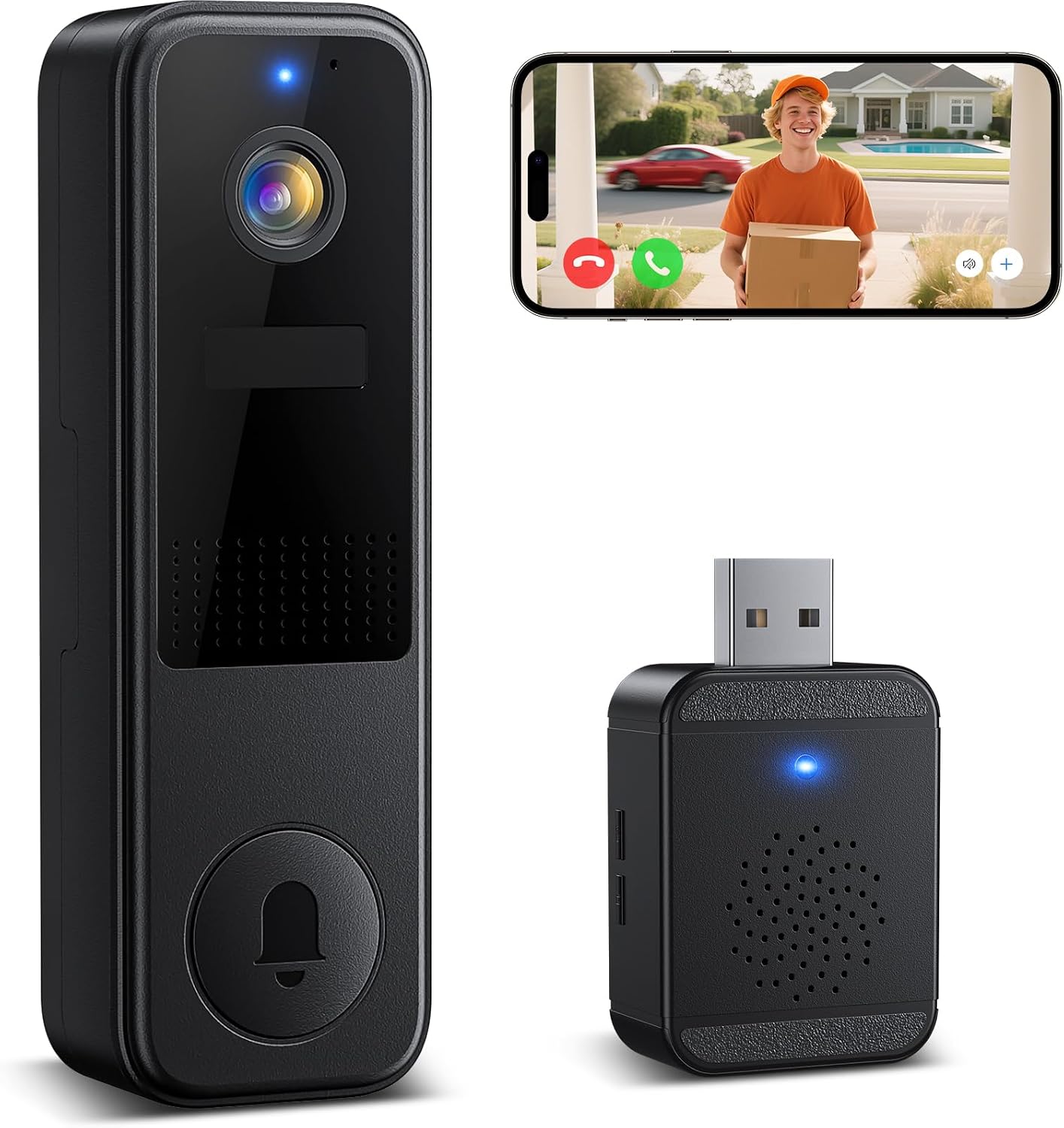 Detalle de Wireless 2K video doorbell with night vision