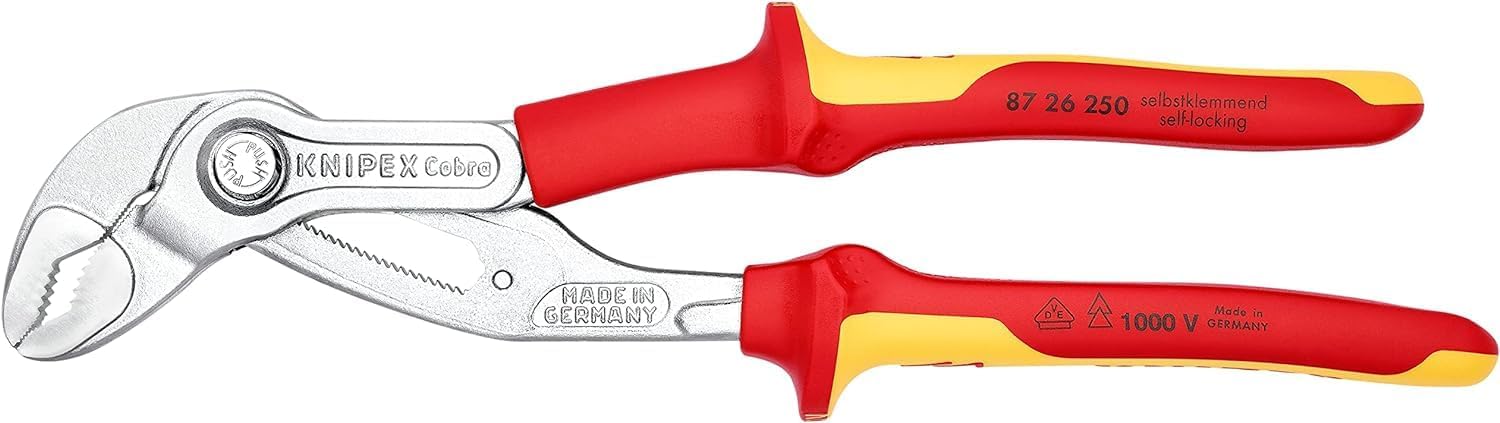 Thumbnail 2 de KNIPEX Cobra VDE High-Tech Water Pump Pliers 87 26 250 SB – Insulated, Chrome-Plated with Multi-Component Grips