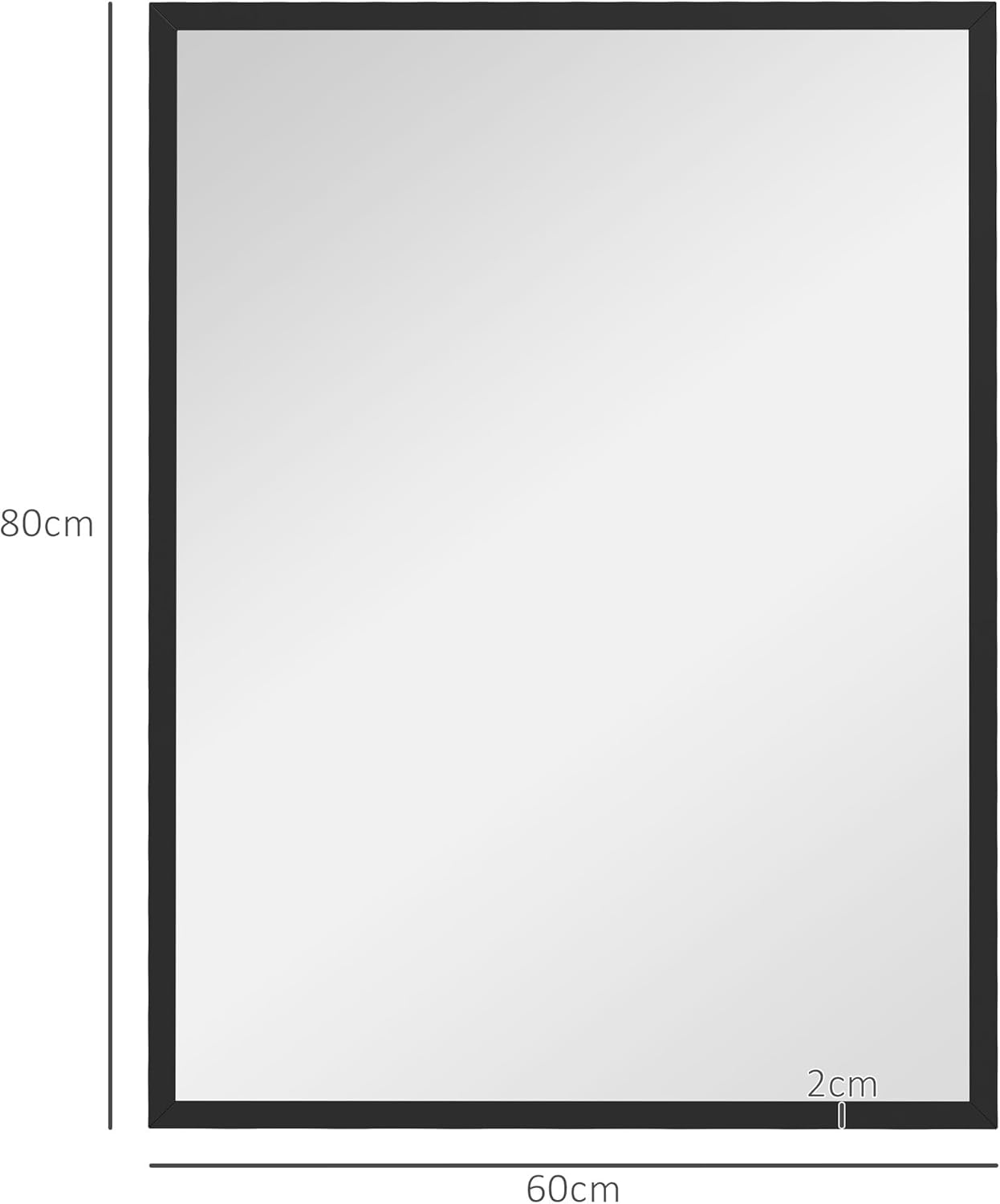 Thumbnail 6 de HOMCOM Miroir Mural Rectangulaire 60 x 80 cm — Cadre Noir en MDF