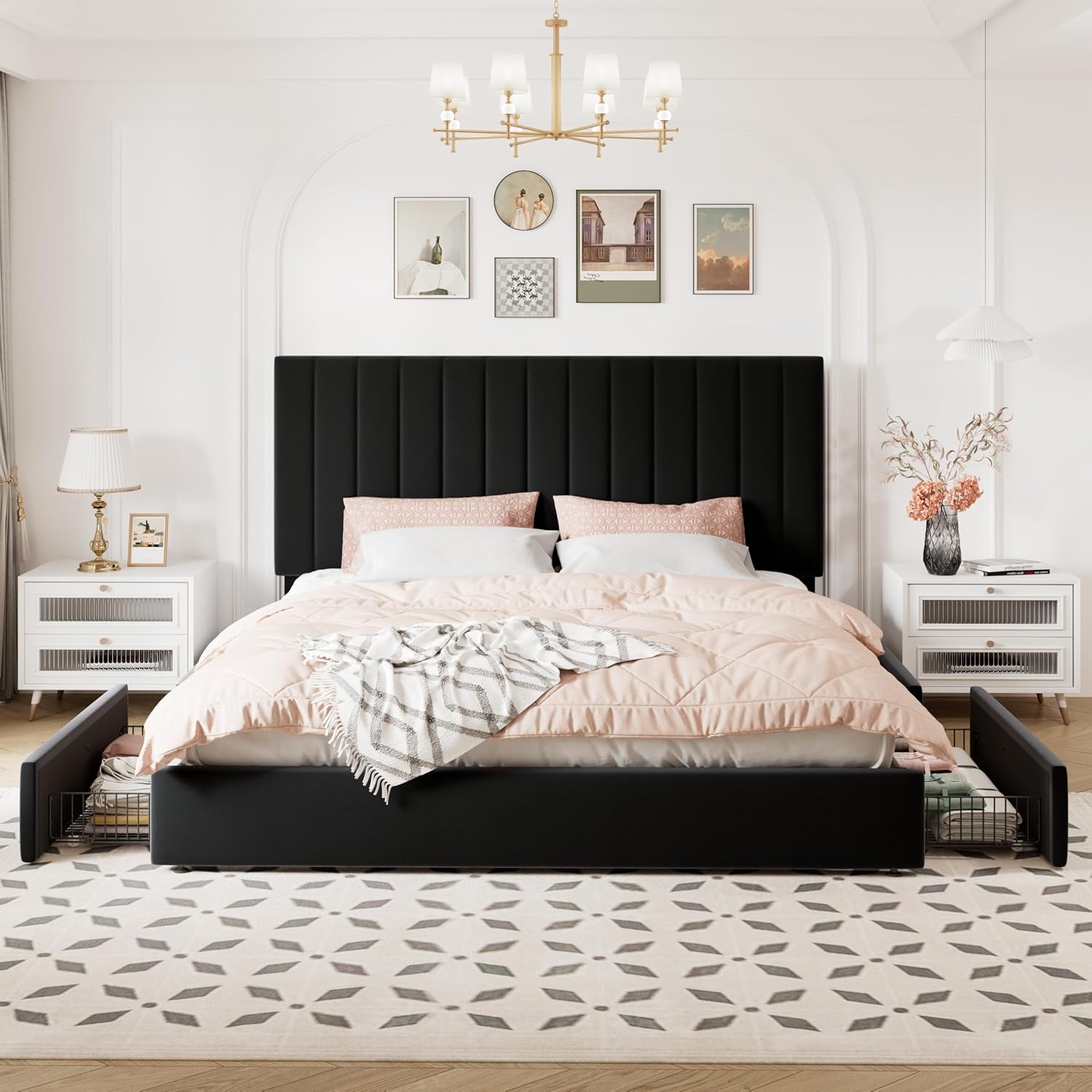 Detalle de Allewie King Storage Bed Frame