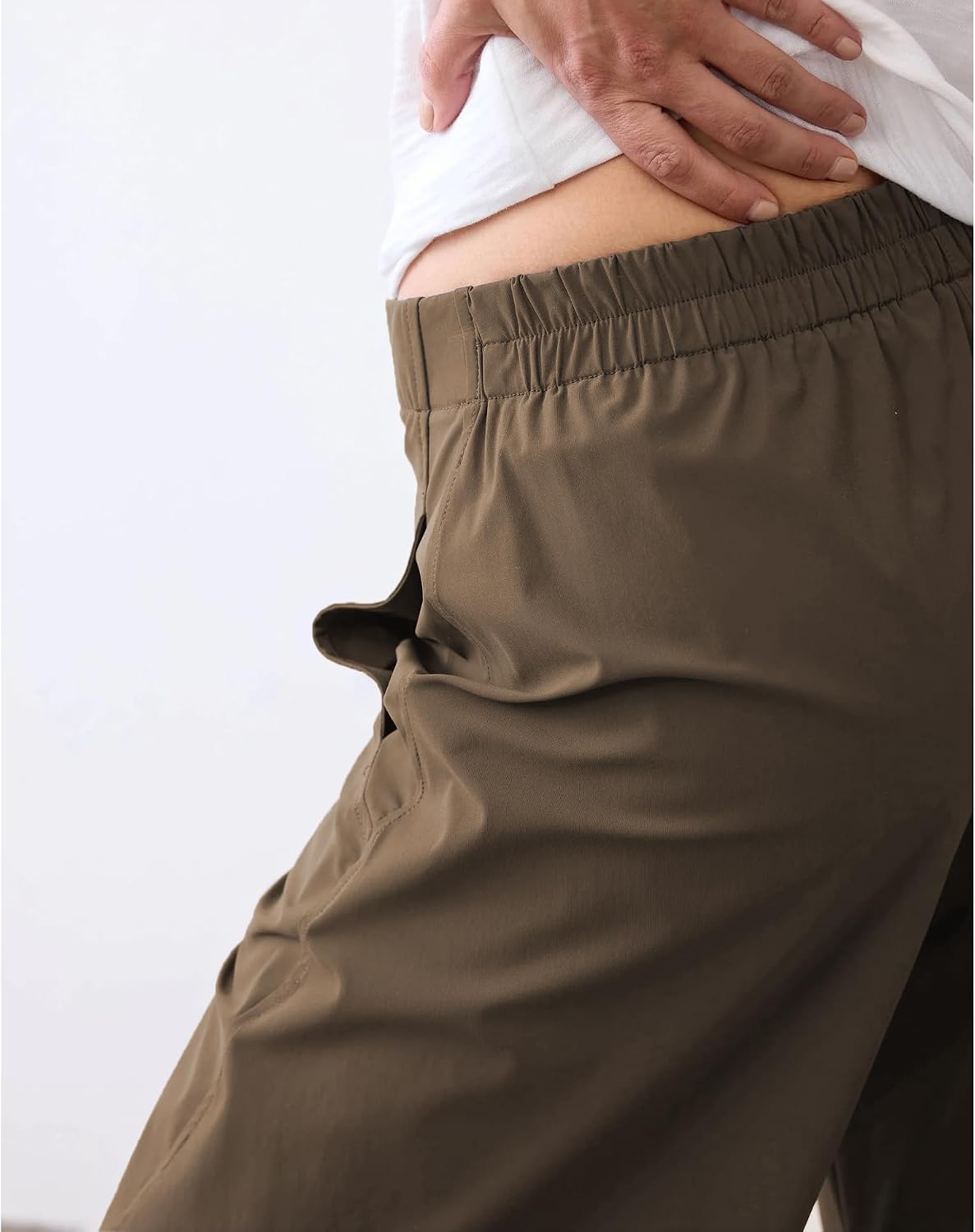 Thumbnail 4 de SeeLuNa Women Barrel Travel Pants with Elastic Back Waistband – Baggy, Mid Rise, Cozy Yet Practical