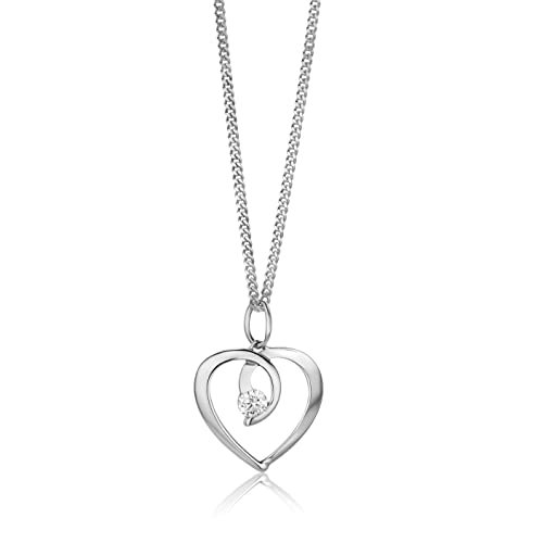 Detalle de Orovi Colgante corazón 9K oro blanco