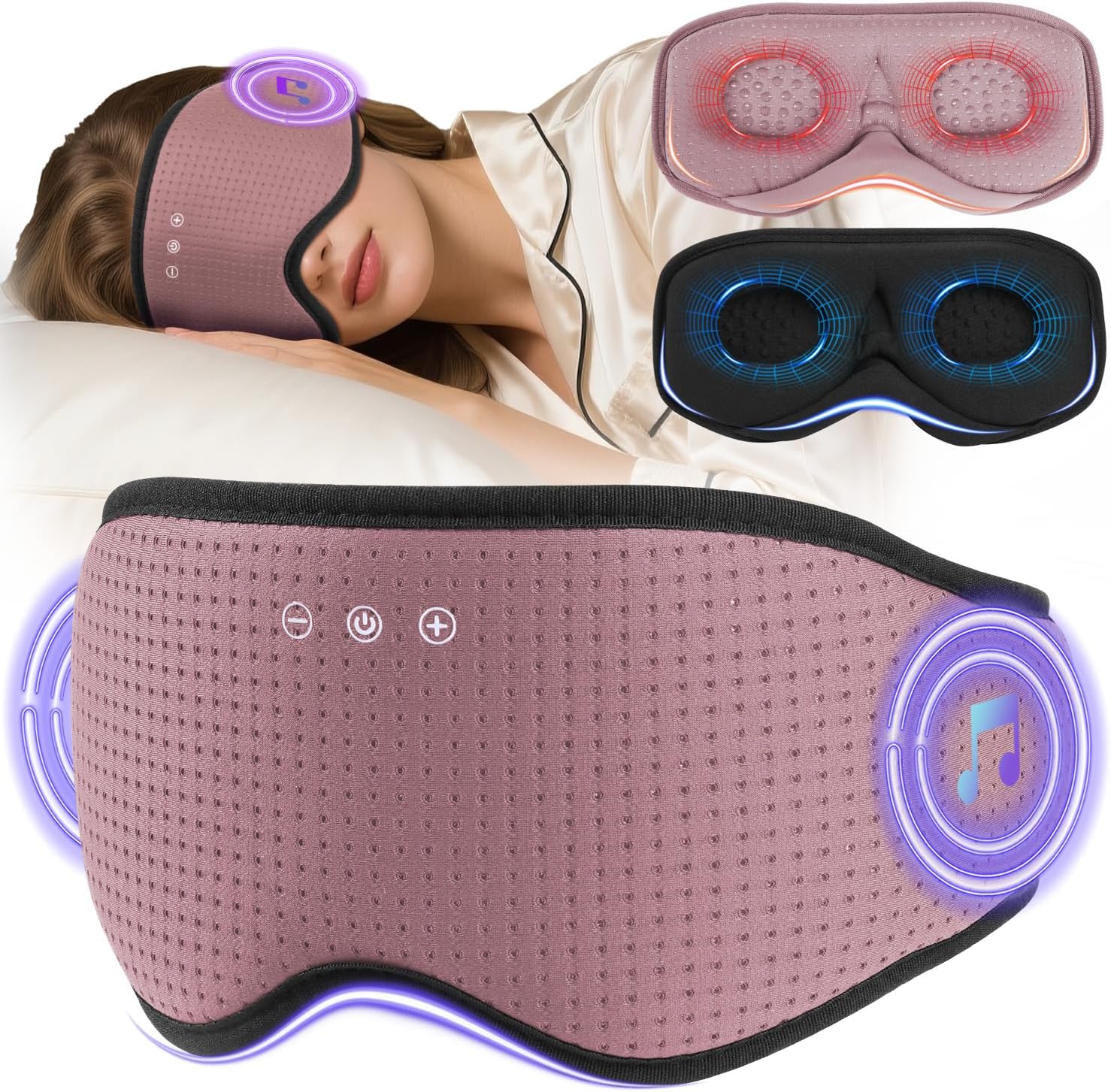 Detalle de LC-dolida Bluetooth Sleep Mask Headphones 3D 😴