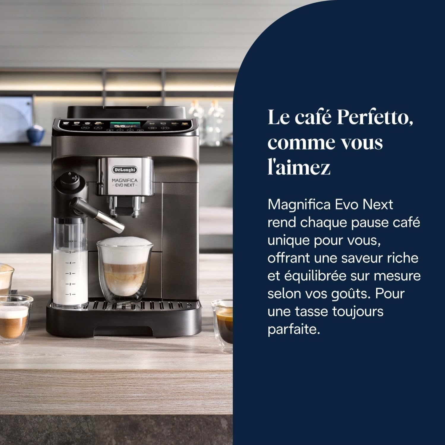 Thumbnail 2 de De’Longhi Magnifica Evo Next – Perfetto: machine à café automatique avec LatteCrema et 13 boissons en un toucher