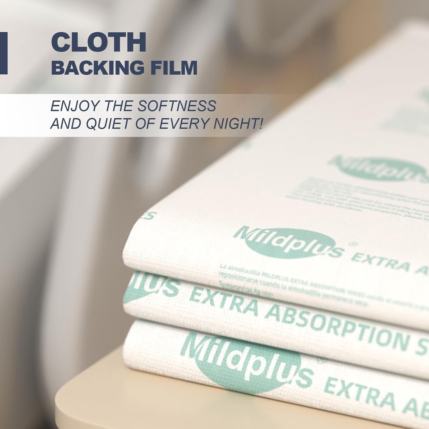 Detalle de Heavy Duty Underpads 40x40 Inches with Extra Absorption and Strong Backing (100x100 cm) — 40 Count