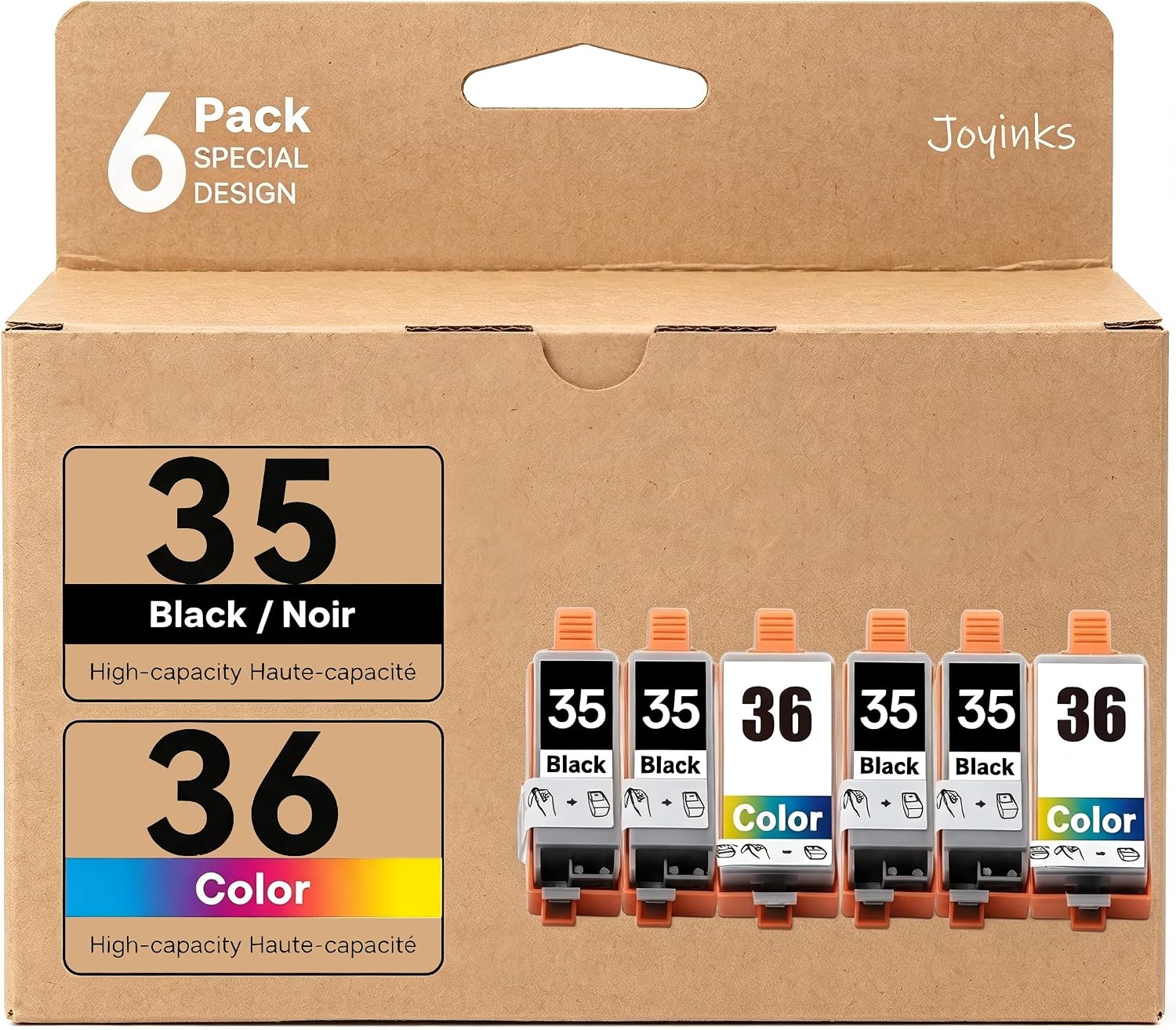 Detalle de Joyinks PGI-35 CLI-36 Remanufactured Ink Cartridge Combo for Canon PIXMA