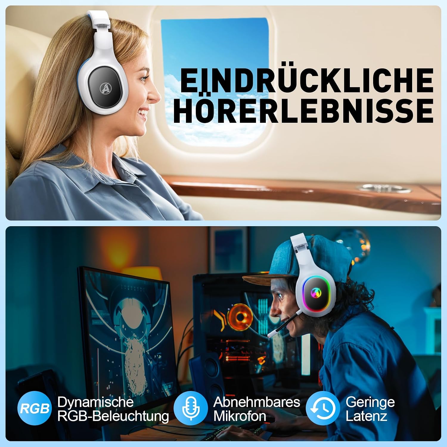 Thumbnail 6 de Awinnasey Gaming-Headset mit 2,4 GHz