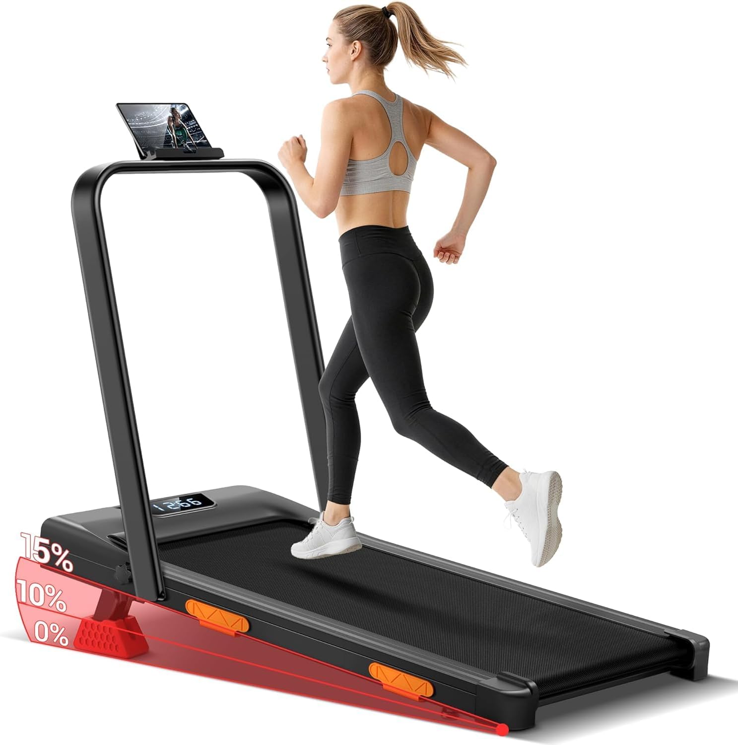 Detalle de LONTEK Folable Walking Pad with 15% Incline and 3.0HP Motor – Under Desk Treadmill for Home