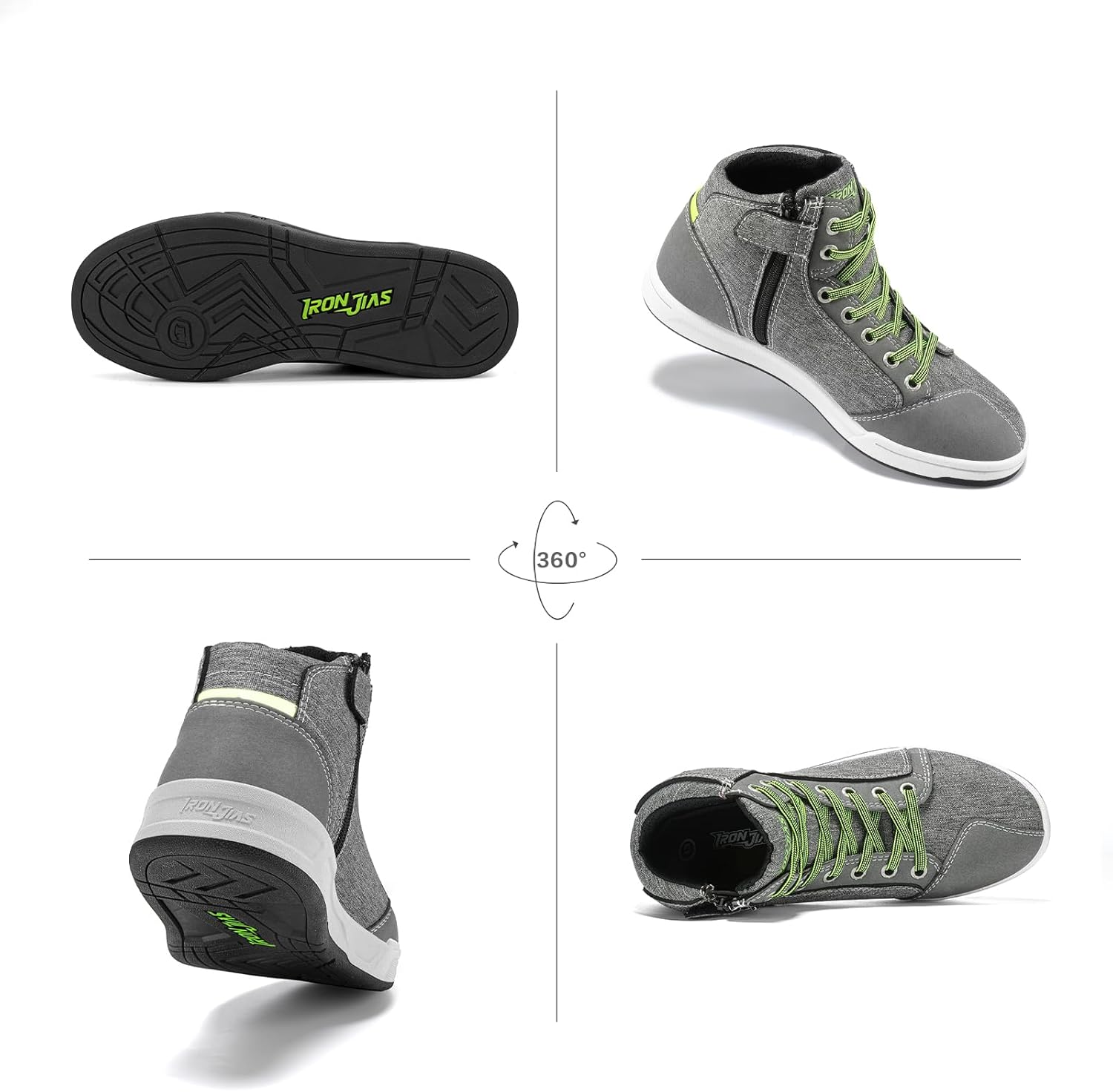 Thumbnail 2 de IRON JIA'S Motorradschuhe Herren – CE-konforme Stiefel mit rutschfester Sohle, atmungsaktiv und seitlichem Reißverschluss