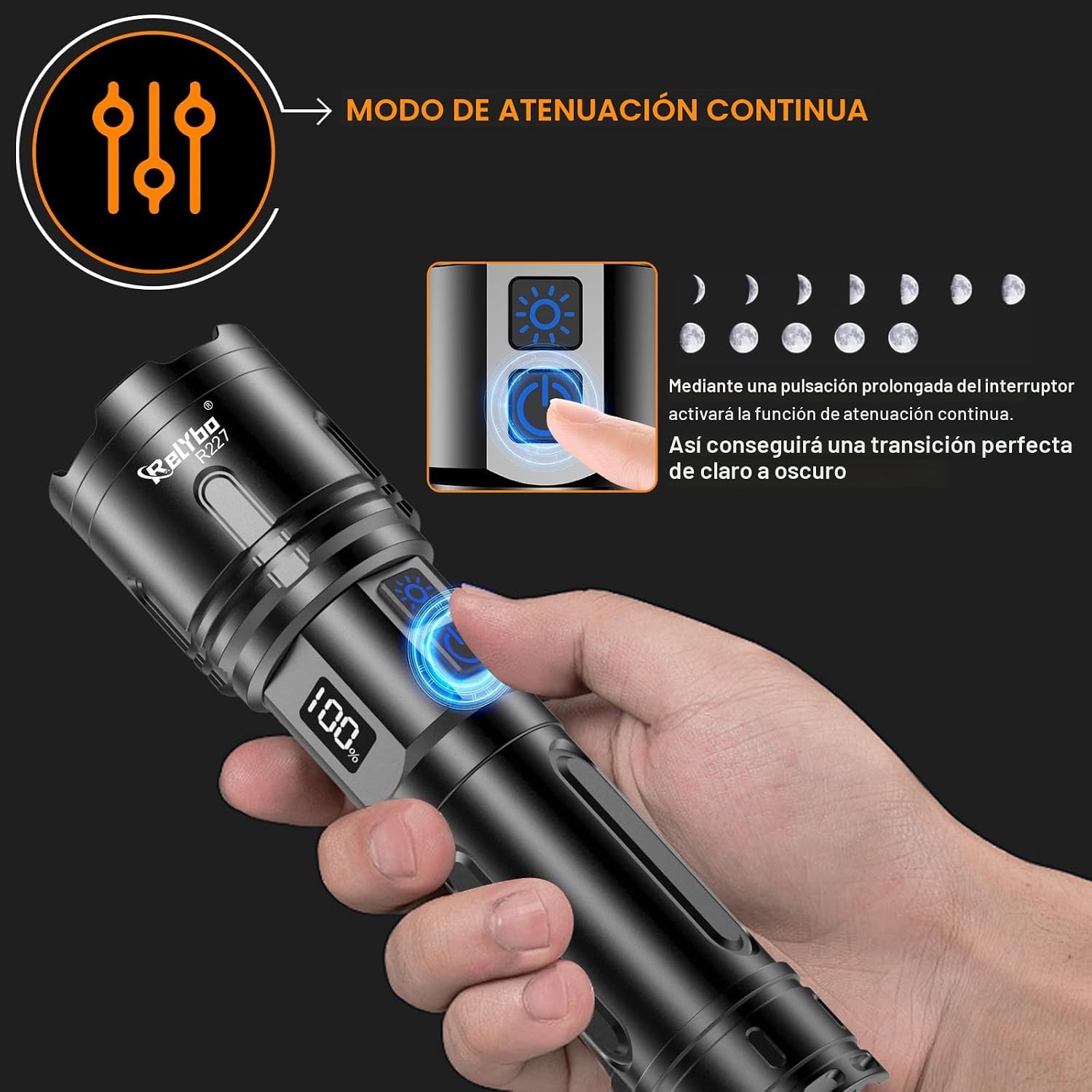 Thumbnail 4 de Relybo Linterna LED 1,000,000 Lúmenes XHM90.2