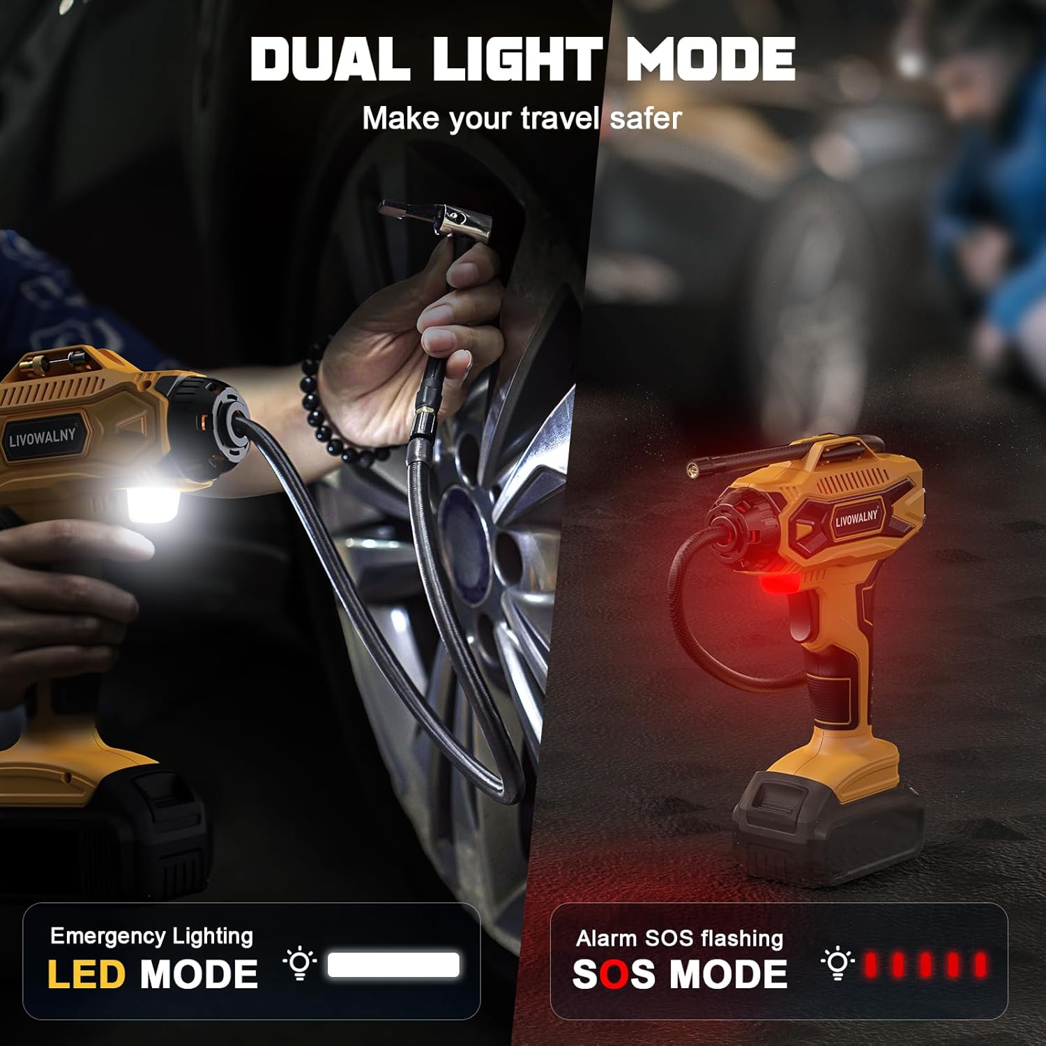 Detalle 2 de LIVOWALNY 160PSI Cordless Tire Inflator