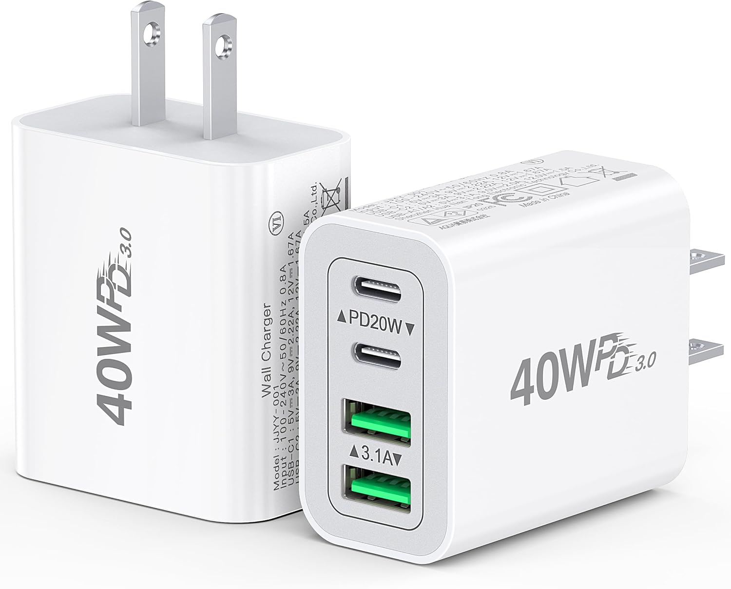 Detalle de 40W USB-C Charger Cube, 2-Pack ⚡