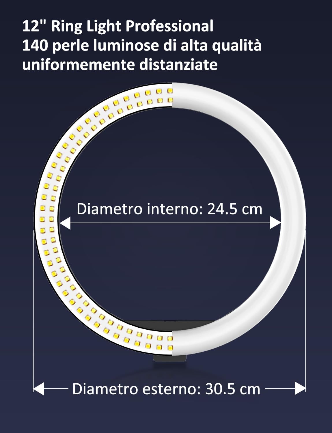 Thumbnail 4 de YOHOOLYO Ring Light Professional 12" luce ad anello 3 modalità 10 livelli 🎥