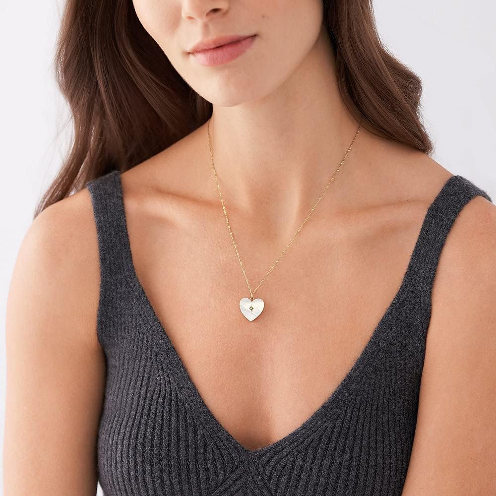 Thumbnail 1 de Fossil Damen Edelstahlcollier mit herzförmigem Anhänger – goldfarben, poliert, Karabinerverschluss