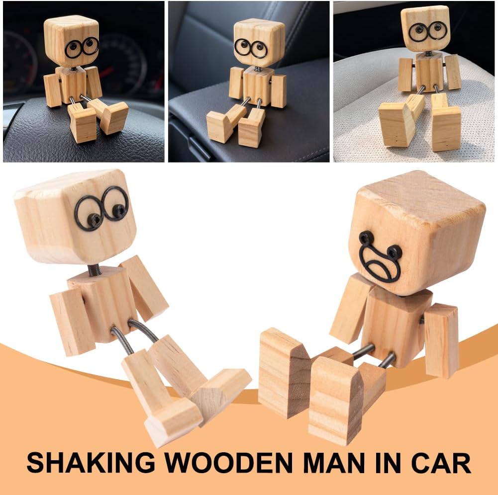 Thumbnail 3 de Vicloon Rocking Wooden Figurine with 12 Expressions, Hand-Polished
