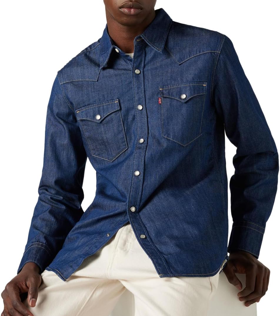 Detalle de Levi's Barstow Western Chemise Homme — denim authentic et coupe oversize