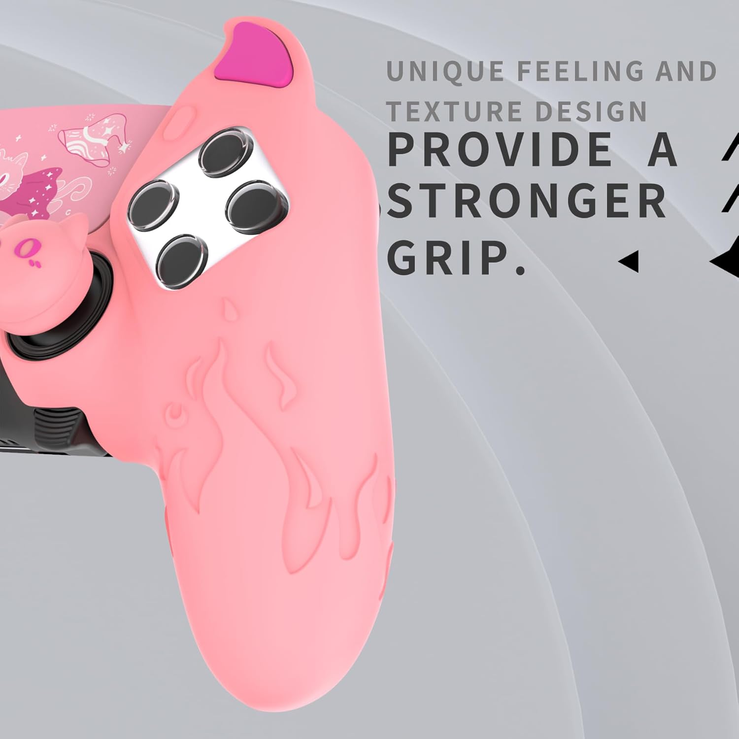 Thumbnail 4 de PlayVital Funda de Silicona para PS5 Edge 🕹️ Rosa Kawaii