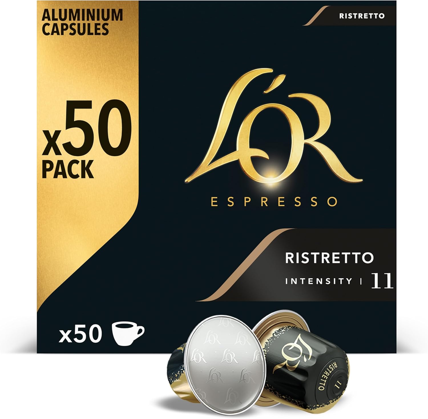 Detalle de L'OR Espresso Cápsulas Ristretto Intensidad 11, 50 Unidades