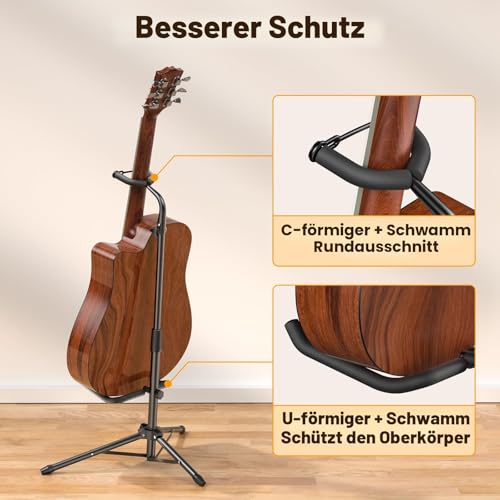Detalle de New Bee Gitarrenständer Klappbarer Höhe Verstellbar 80-93 cm