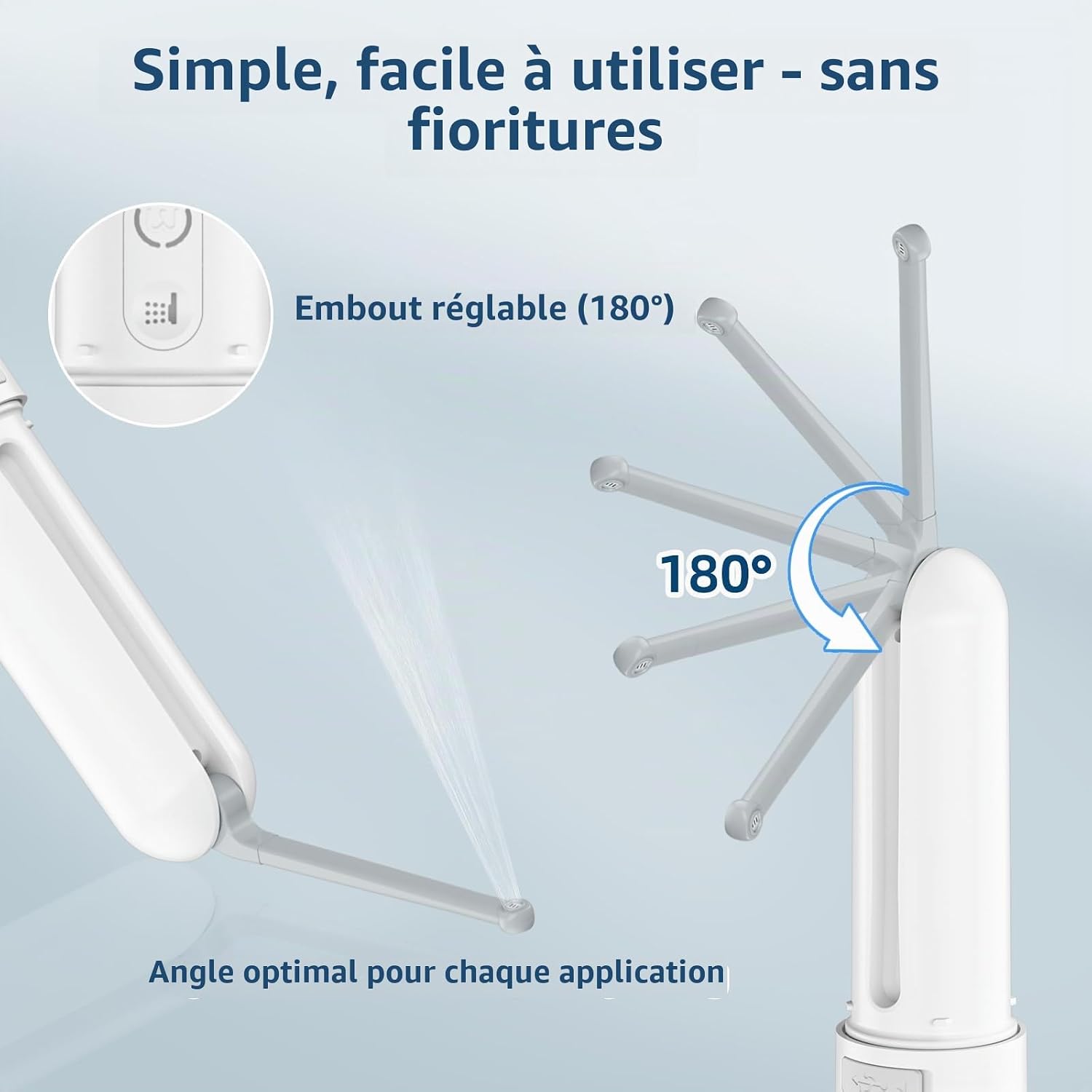 Detalle de Wkvupy 9515D draagbaar elektrisch reisbidet met IPX7 en draaibaar mondstuk
