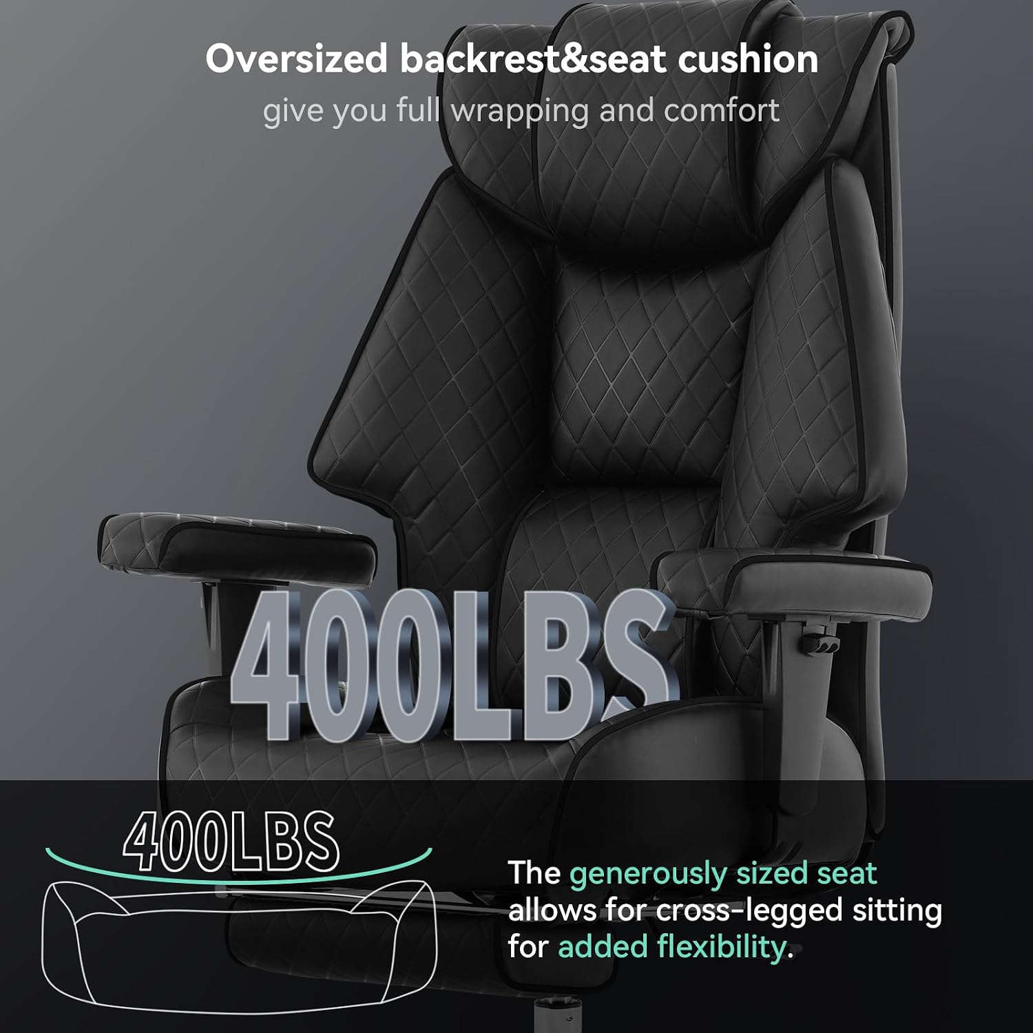 Detalle de EXCEBET Big and Tall Office Chair 400lbs 💺