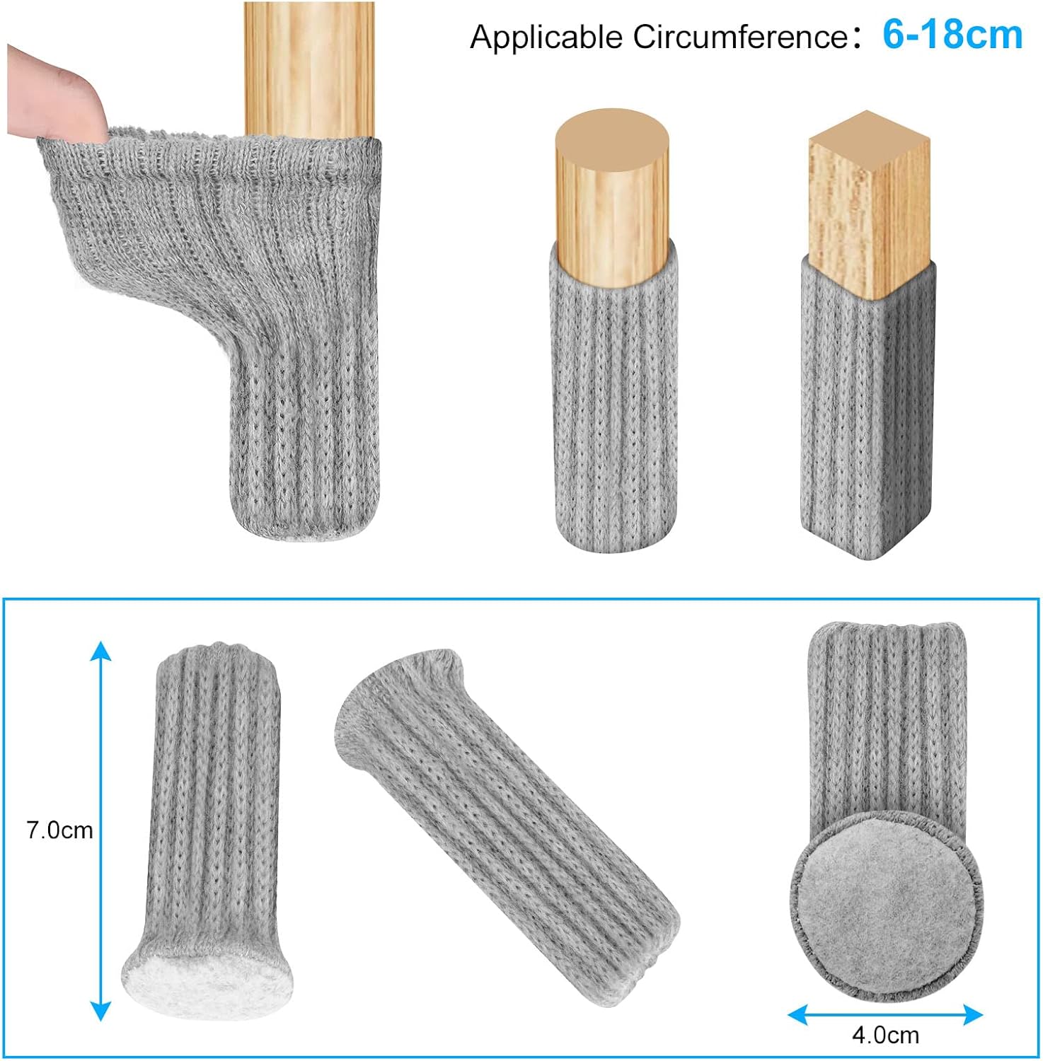 Detalle 2 de OSDUE Stuhlsocken 24er Set für Bodenschutz