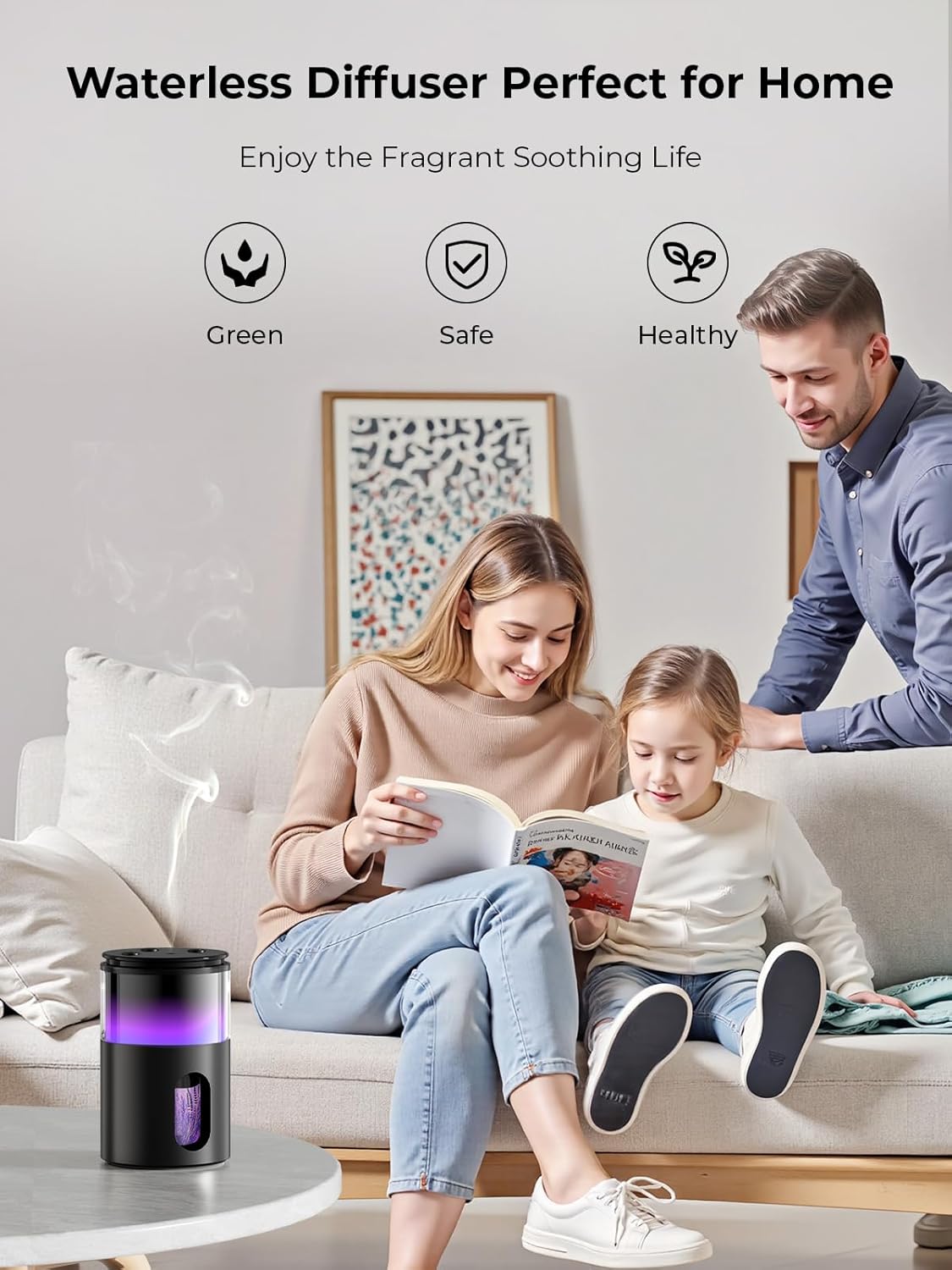 Detalle de Pmsusoow Waterless Essential Oil Diffuser, 48-Hour Battery