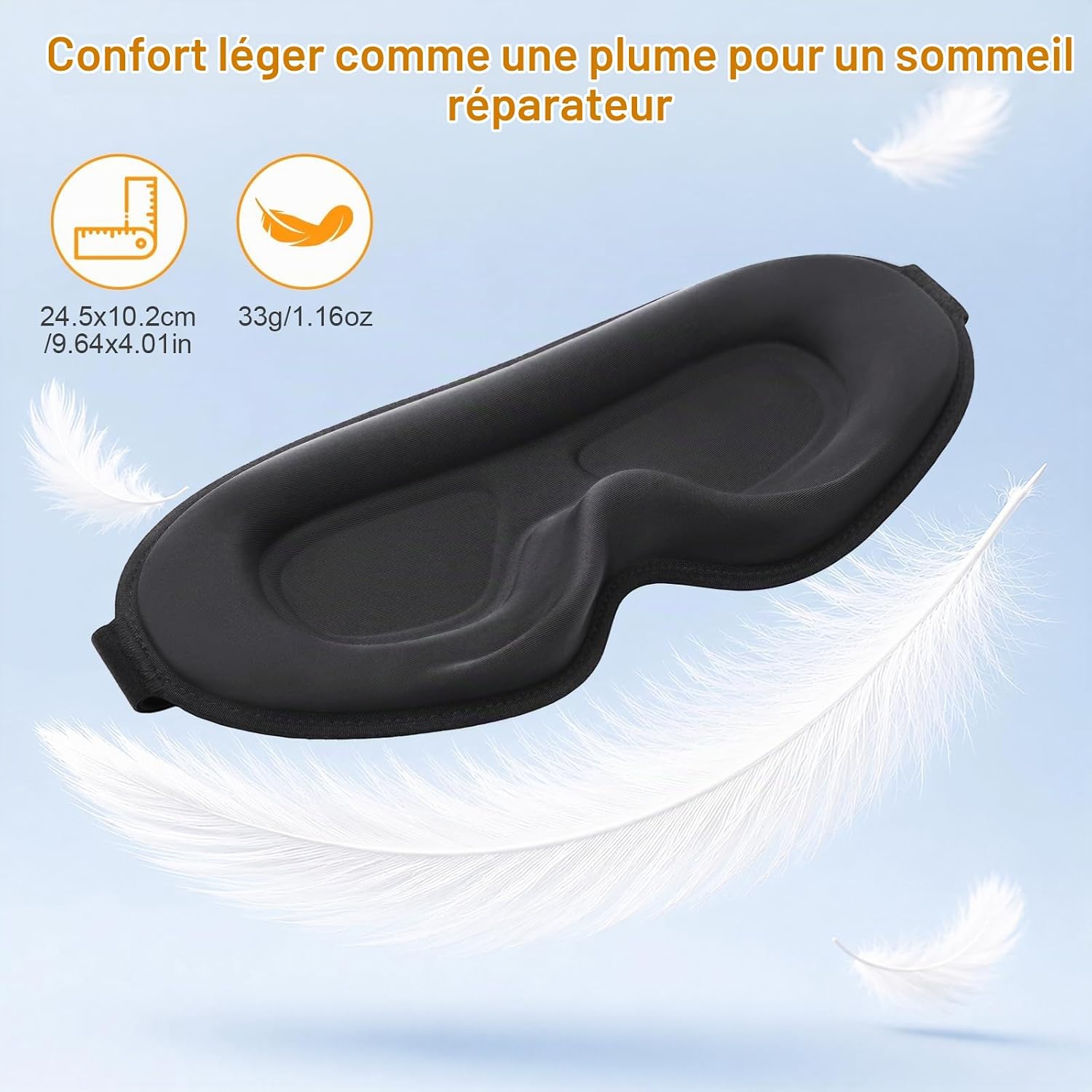 Thumbnail 6 de Gritin 2026 Gen2 slaapmasker, 3D-oogcontour en verstelbare hoofdband