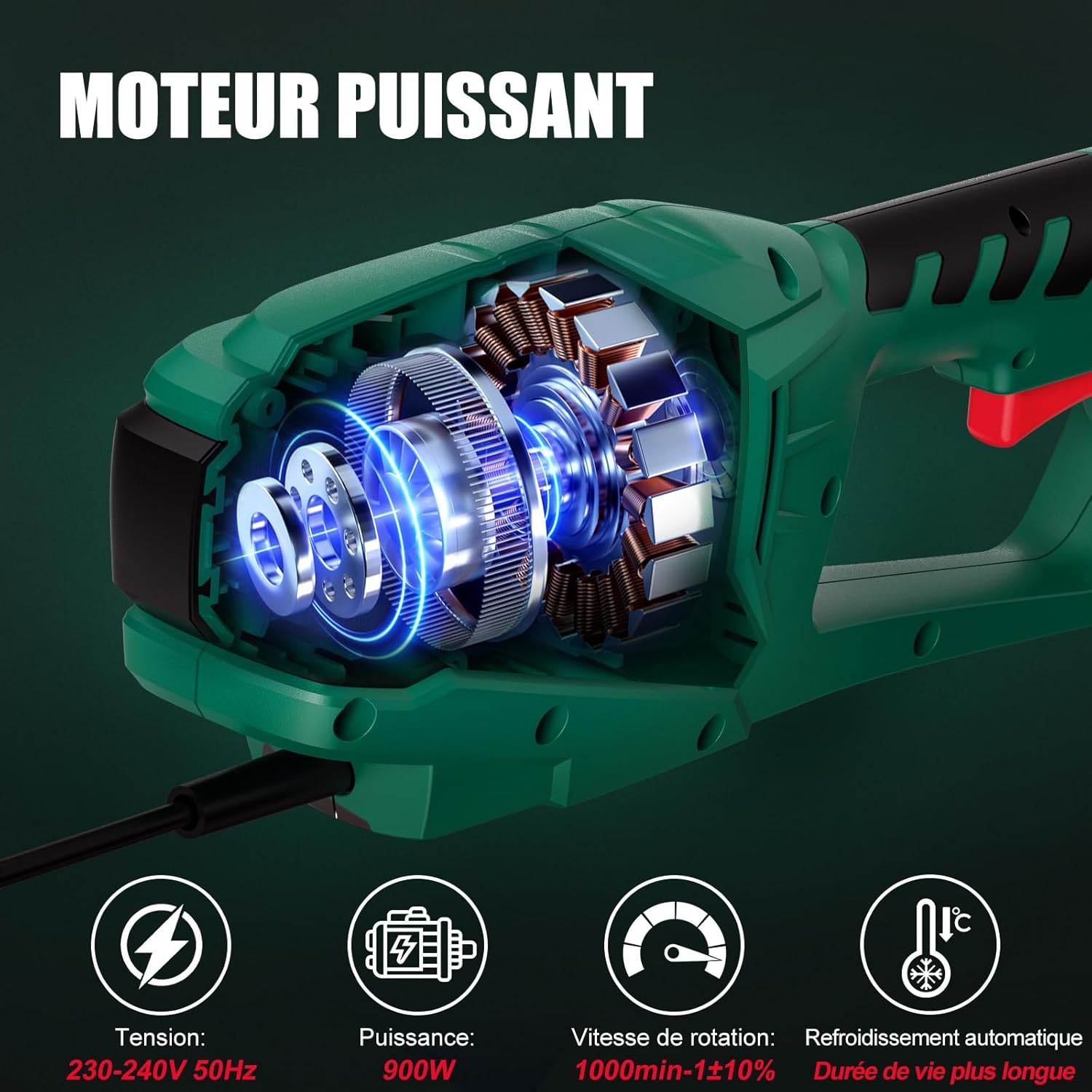 Detalle 2 de HYCHIKA Taille-haie télescopique 900W ✂