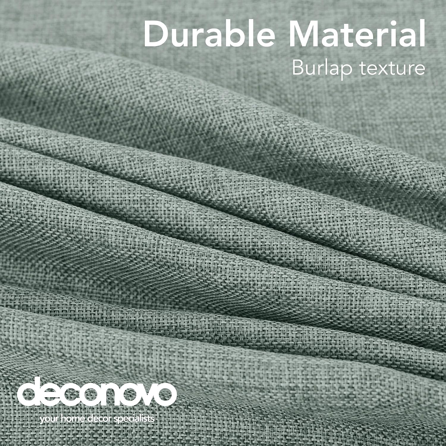 Thumbnail 4 de Deconovo Nappe rectangulaire effet lin, 150x200 cm, vert clair 📐
