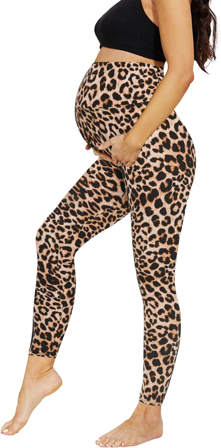 Thumbnail 6 de AMIYOYO maternity over-bump leggings (high waisted, stretchy belly support) for yoga, workouts and everyday wear