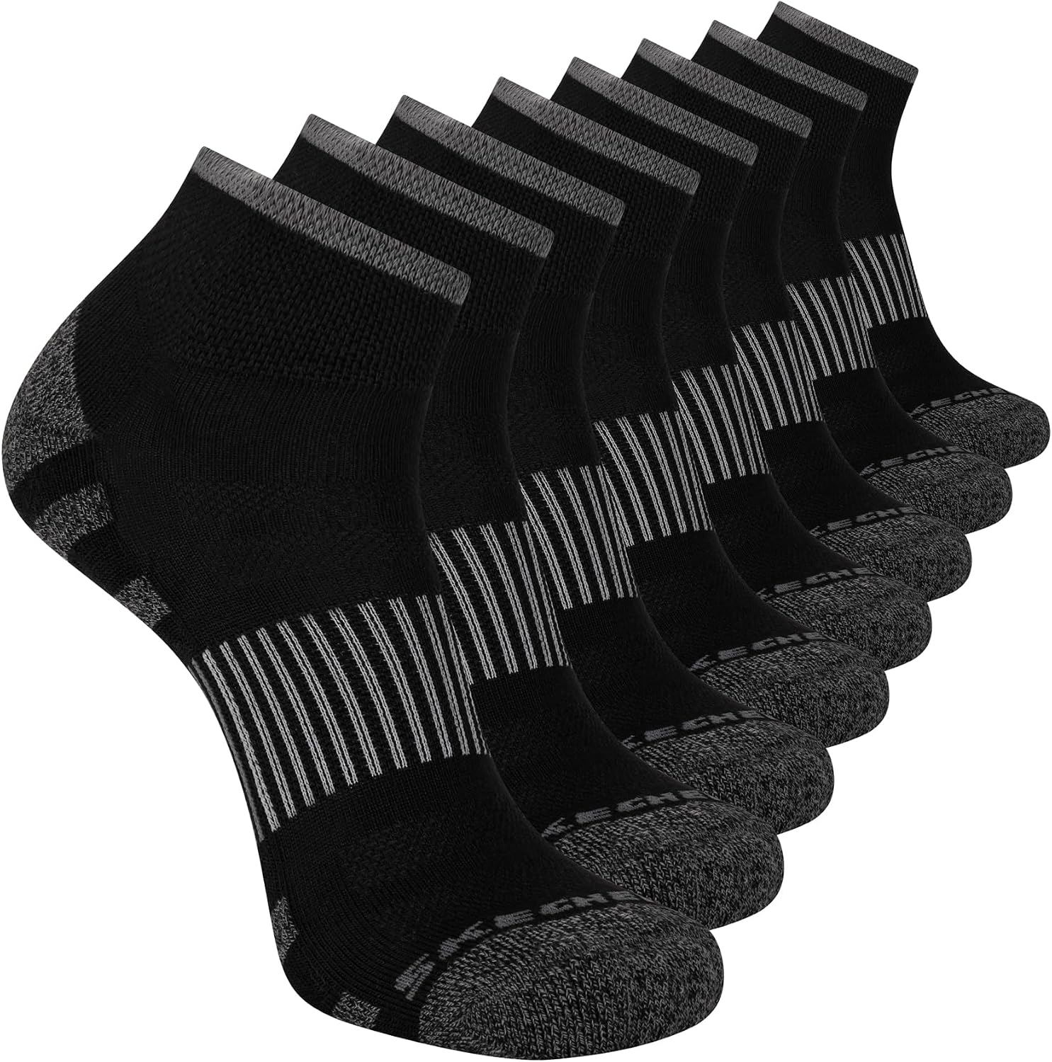 Detalle de Skechers 8-pack Work Collection Quarter Crew — Chaussettes de travail à amorti prolongé et ventilation